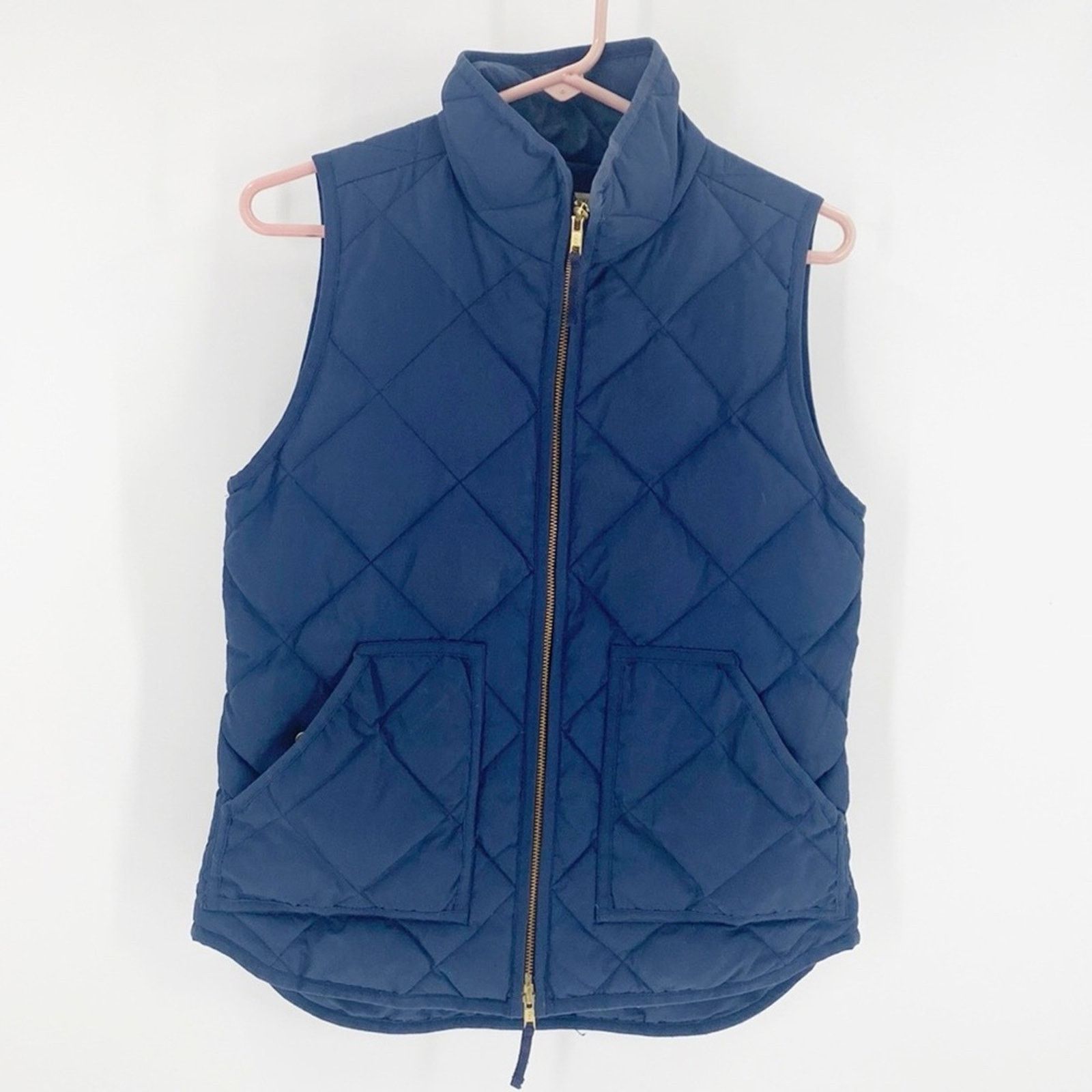 J.Crew J.Crew quilted full zip blue vest country preppy chic sz Xs Size XS / US 0-2 / IT 36-38 - 1 Thumbnail