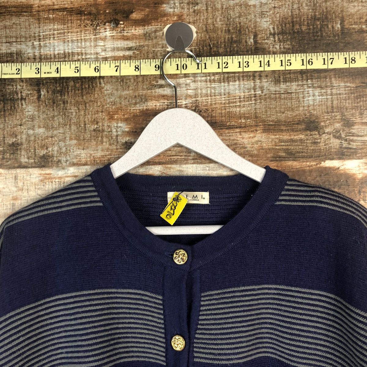 Homespun Knitwear × Japanese Brand Elemi Purple stripe cardigan Knitwear #A2270 Size M / US 6-8 / IT 42-44 - 4 Thumbnail