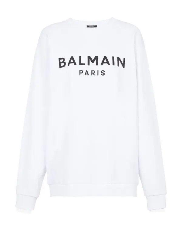 Balmain o1s1wg110825 Cotton Sweatshirt in White Size XL / US 12-14 / IT 48-50 - 2 Thumbnail