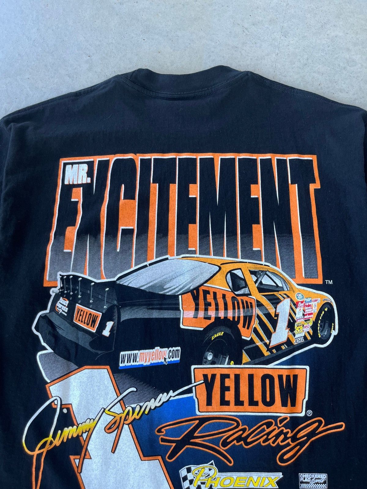NASCAR Vintage Mr. Excitement Nascar Yellow Racing T Shirt Size US L / EU 52-54 / 3 - 4 Thumbnail