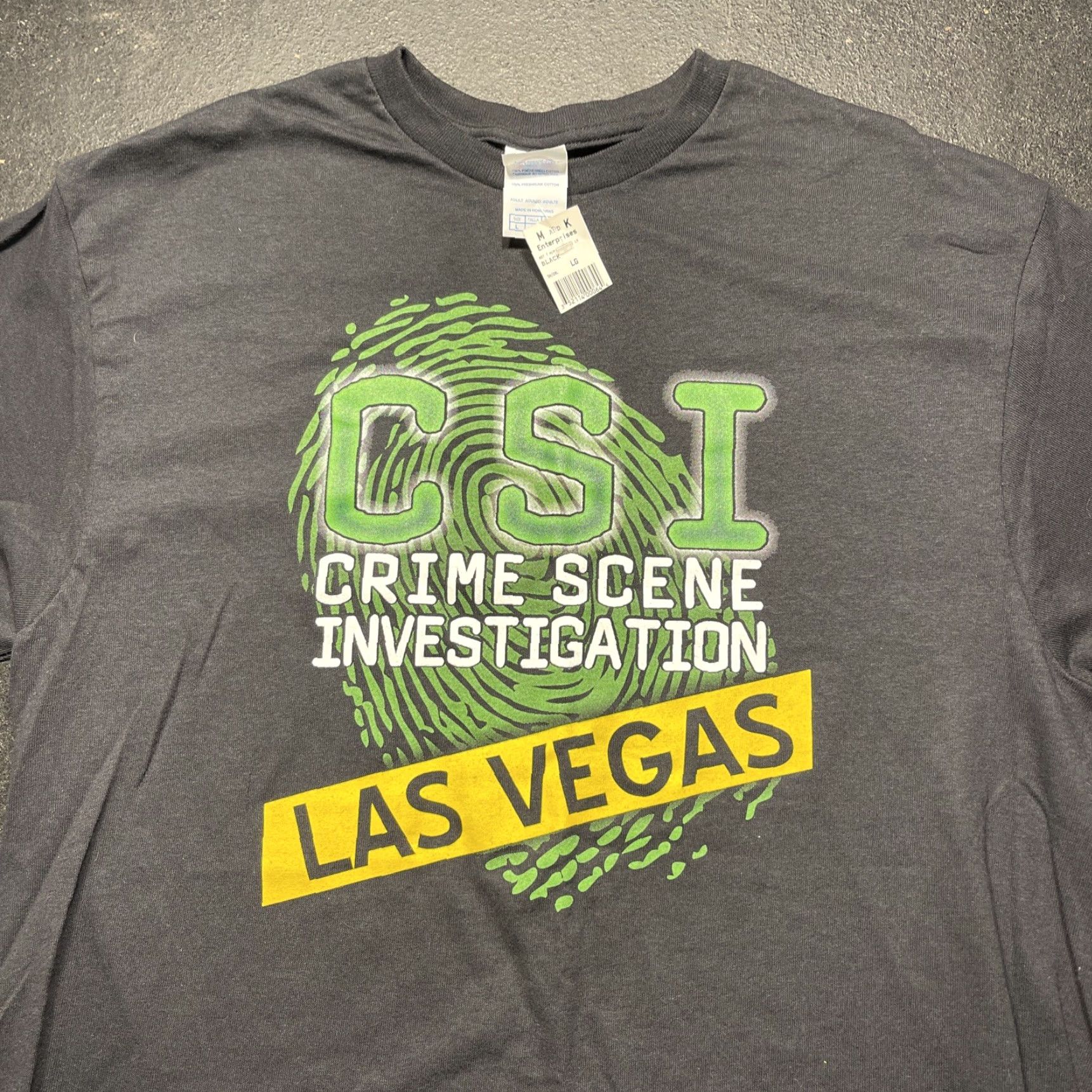 Delta VINTAGE Delta CSI Las Vegas T Shirt Black L Short Sleeve Graphic Tee 1990s Y2K New With Tags Mens Size US L / EU 52-54 / 3 - 2 Thumbnail