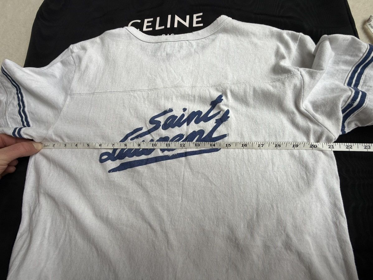 Saint Laurent Paris Saint Laurent 50’s signature logo t shirt M blue white Size US M / EU 48-50 / 2 - 3 Thumbnail