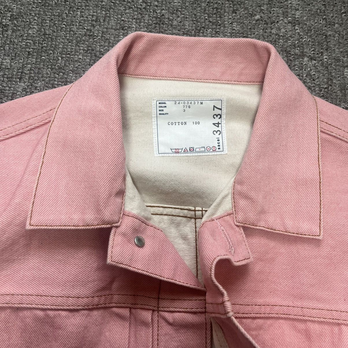 Sacai sacai 2024 Pink denim jacket size 3 Rare Size US XL / EU 56 / 4 - 7 Thumbnail
