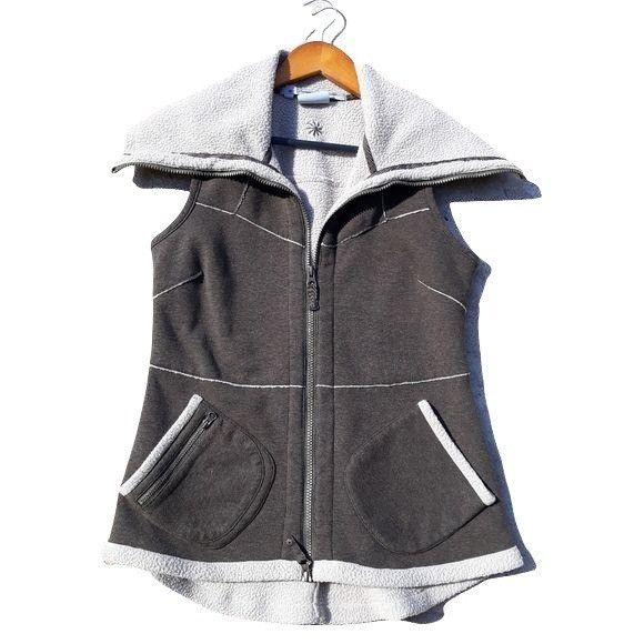 Athleta Athleta Vest Sz S Army Green Patchwork Sweatshirt Sherpa Ted Size S / US 4 / IT 40 - 14 Thumbnail