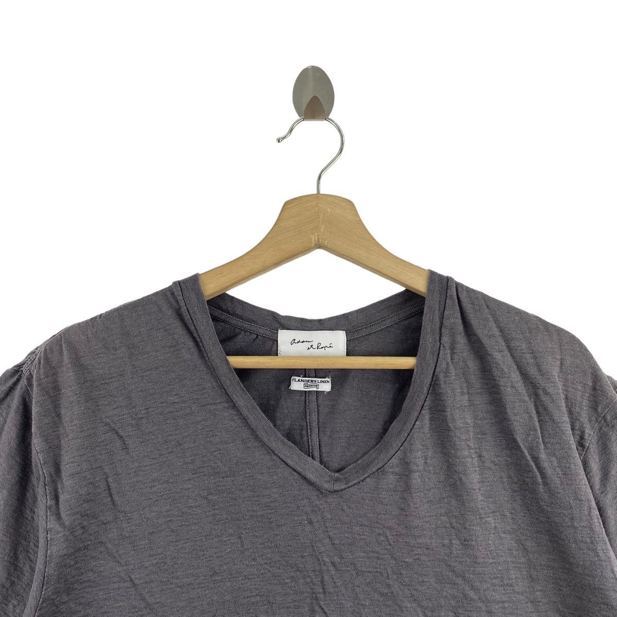 ADAM ET ROPE ADAM ET ROPE Flanders Linen Japan V-neck Style Plain Grey Size US M / EU 48-50 / 2 - 2 Thumbnail