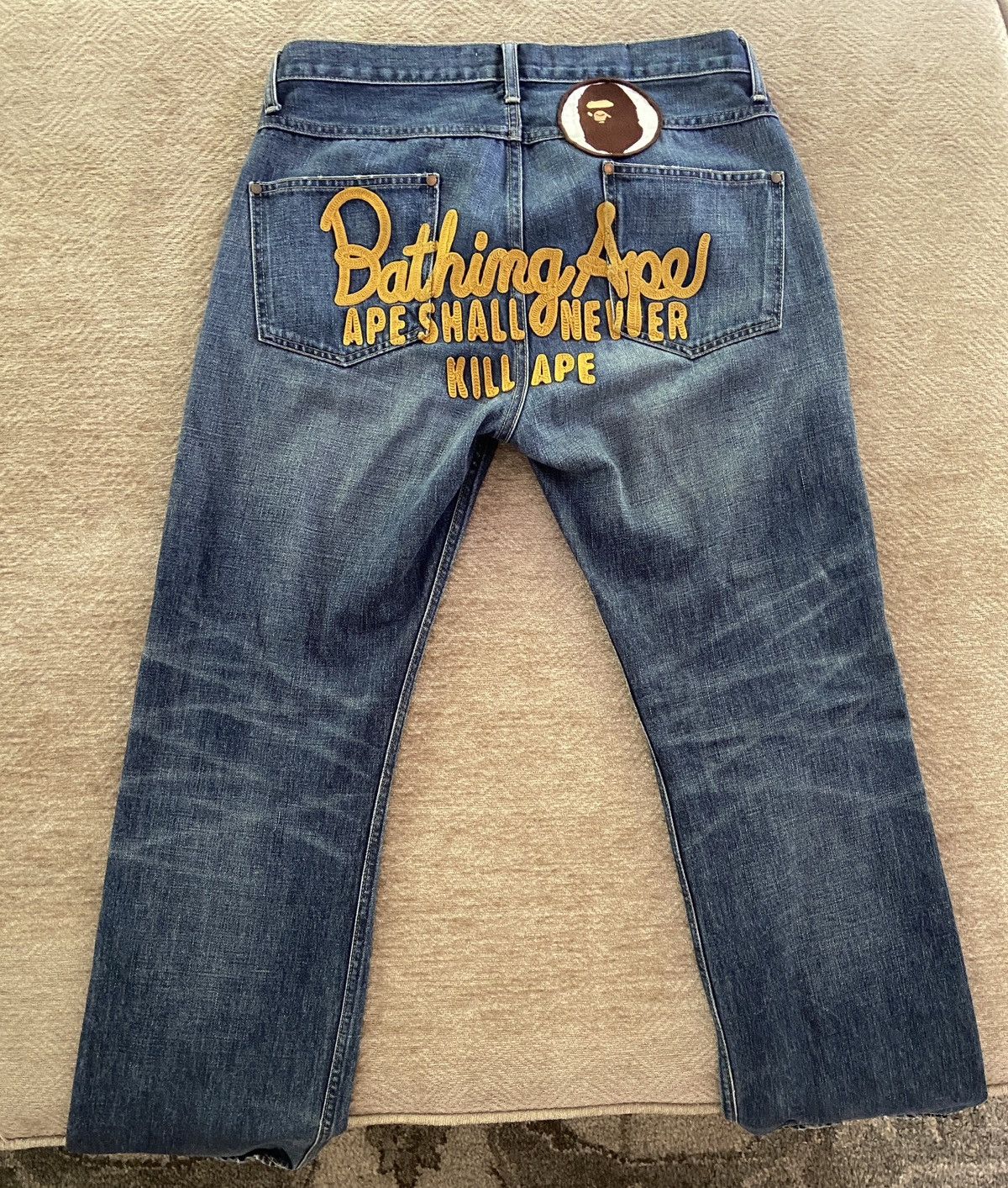 Bape Bape Ape shall never kill ape jeans | Grailed