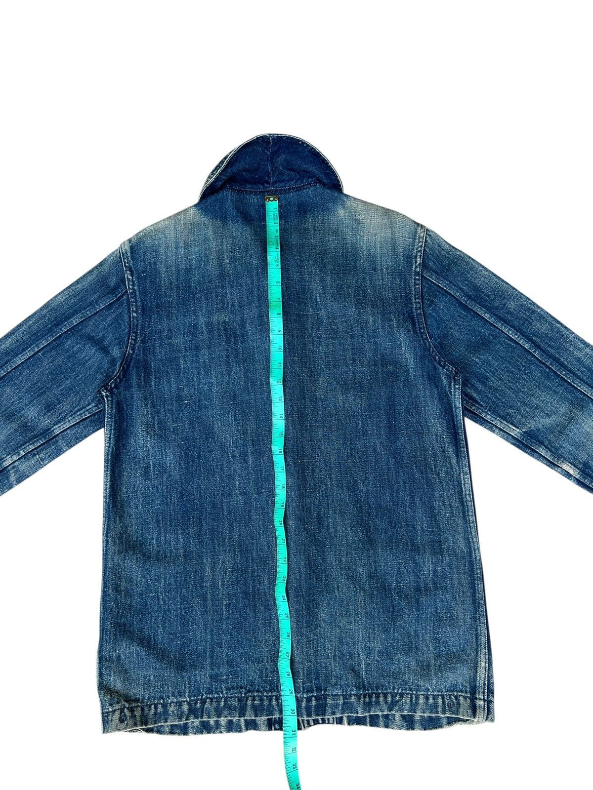 45rpm Trashed Indigo Japan Military Denim Shawl Collar Jacket Size US M / EU 48-50 / 2 - 19 Thumbnail