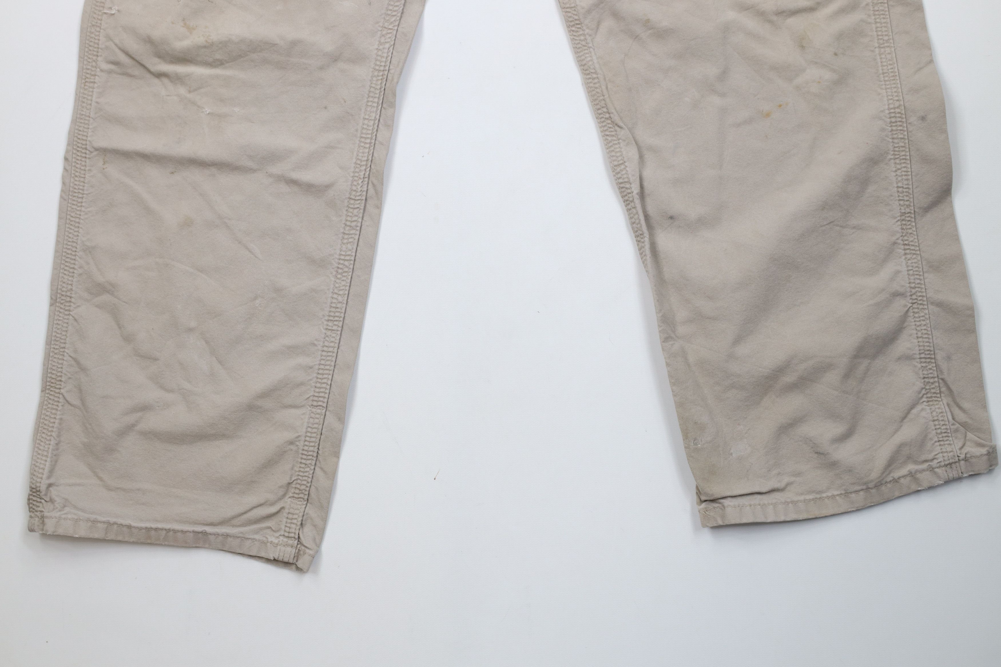 Carhartt Vintage Y2K Carhartt Loose Fit Wide Leg Dungaree Pants Beige Size US 36 / EU 52 - 4 Thumbnail