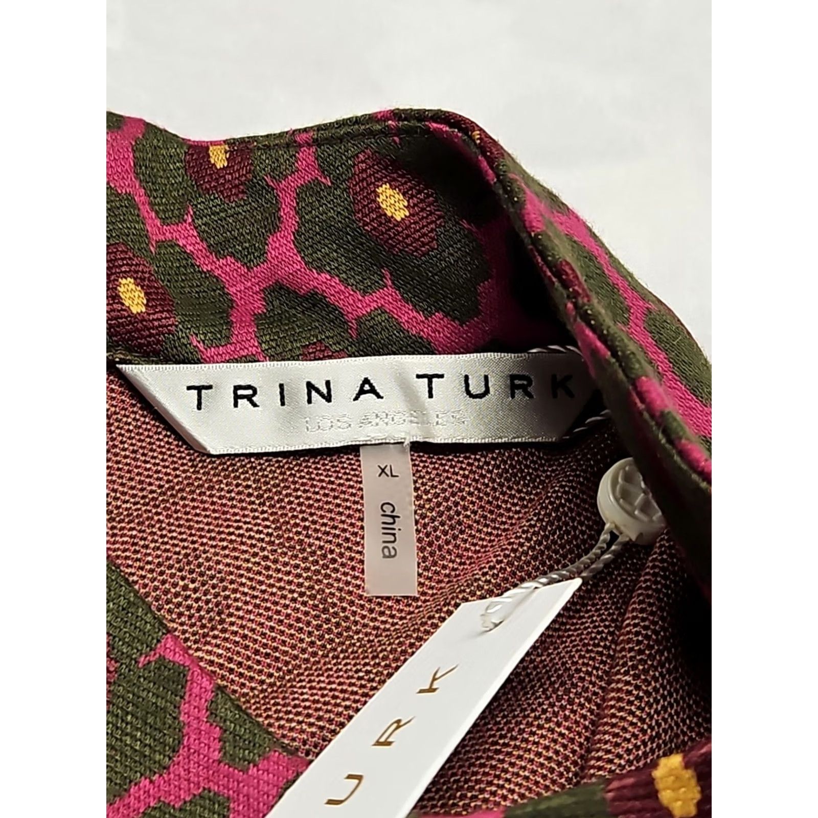 Trina Turk Trina Turk Dress Mini Shift Sleeveless Mock Neck Geometric Retro Burgundy Pink NWT XL Womens Subcategory: Dress Size XL / US 12-14 / IT 48-50 - 5 Thumbnail