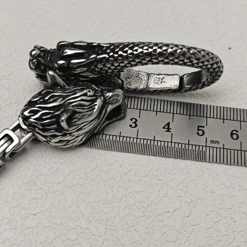 Japanese Brand × Jewelry Stainless Steel Wolf Head Punk Pants Chain Silver Size ONE SIZE - 6 Thumbnail