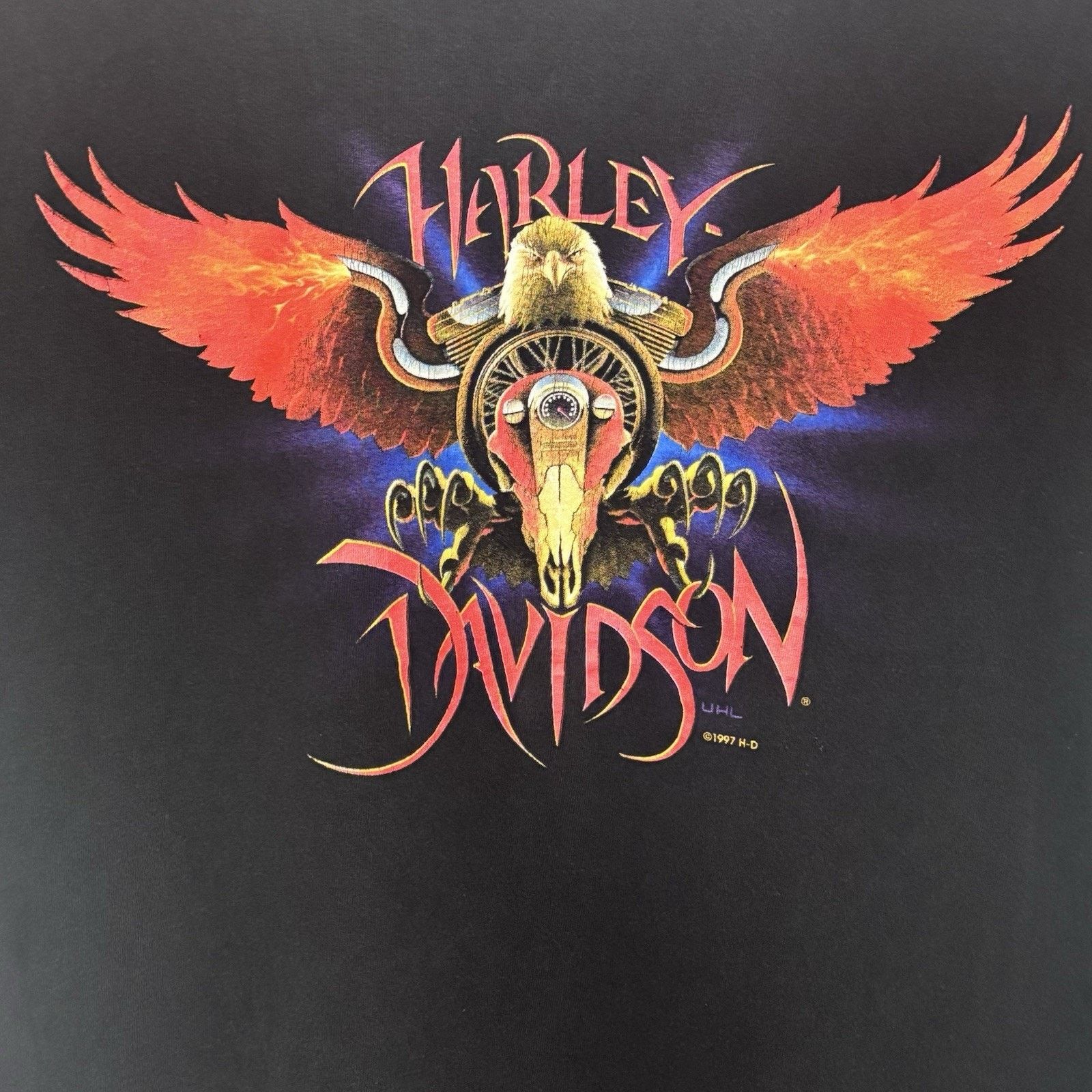 Harley Davidson × Vintage Vintage 1997 Harley Davidson T Shirt Eagle Single Stitched Size US L / EU 52-54 / 3 - 7 Thumbnail