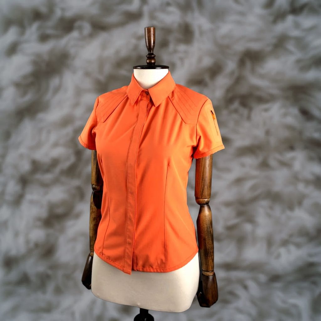 Nike ACG Nike ACG Blouse Shirt Orange Women's Size S Polyester Casual Sleeve Collared Short Sleeve Size S / US 4 / IT 40 - 1 Thumbnail