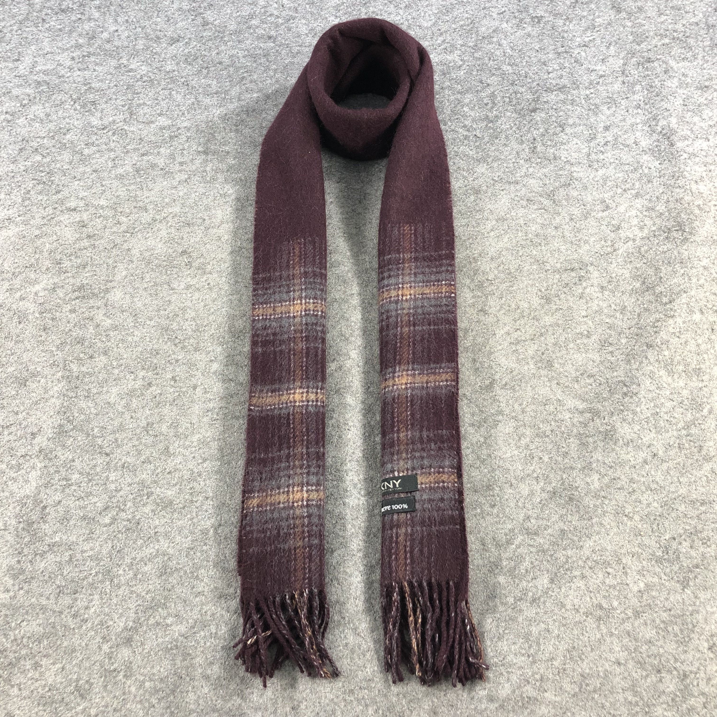 DKNY DKNY Tartan Cashmere Scarf Muffler V871 Size ONE SIZE - 1 Thumbnail