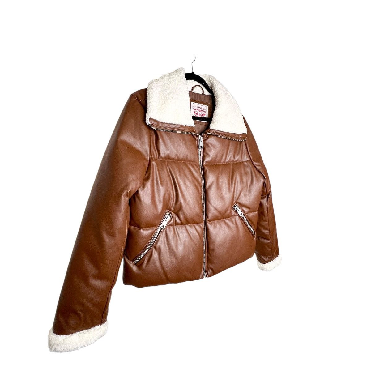 Levi's Levi's Sherpa-Trimmed Faux-Leather Puffer Coat Size L / US 10 / IT 46 - 5 Thumbnail