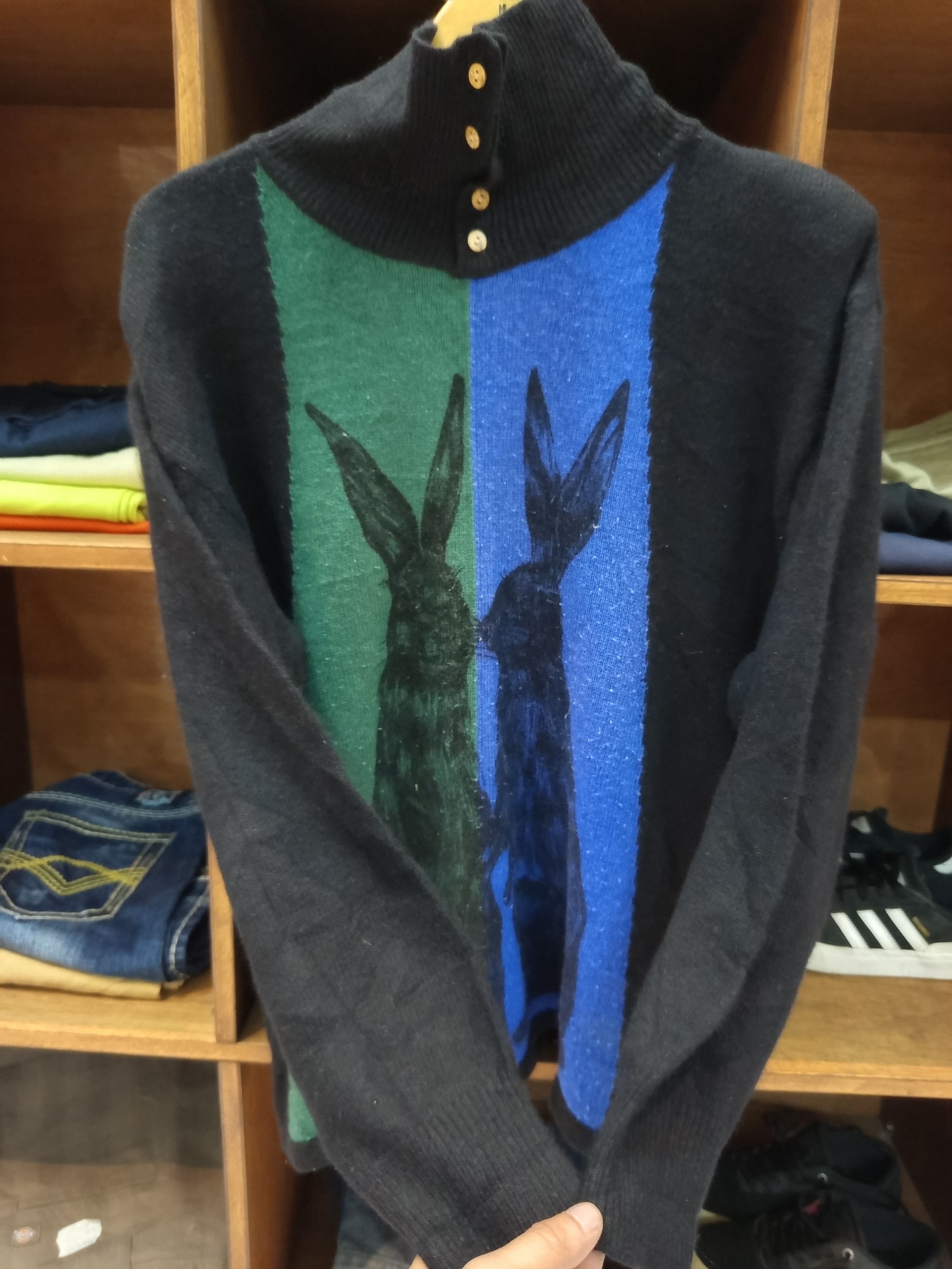 Art Comes First 1980s Double Rabbit Wool Knit Sweater Size US L / EU 52-54 / 3 - 2 Thumbnail