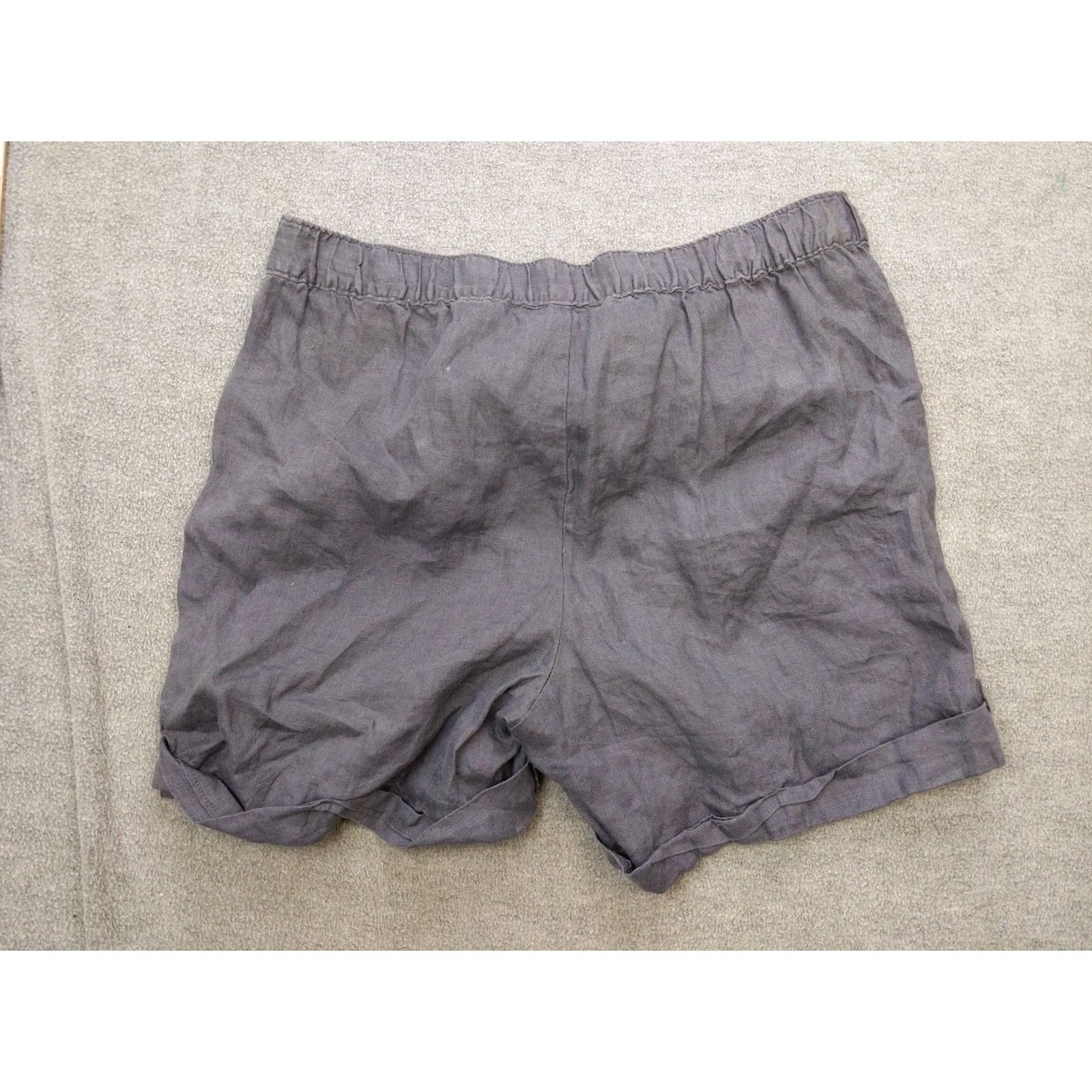 Ellen Tracy Ellen Tracy Shorts Womens Small Gray 100% Linen Drawstring Elastic Waist Cuffed Shorts Linen Relaxed Casual/Travel Womens Small gray Ellen Tracy Size 28" / US 6 / IT 42 - 4 Thumbnail