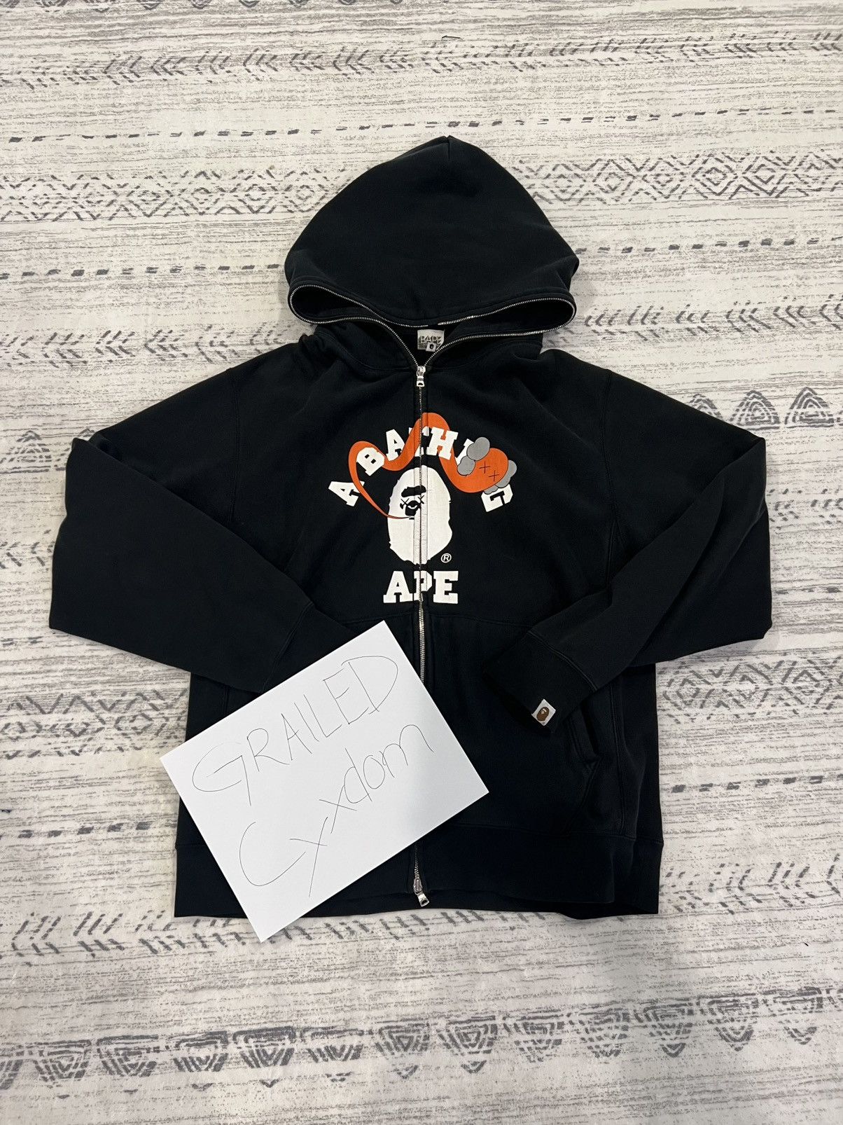 BAPE × KAWS Bendy college logo full zip hoodie APE NIGO