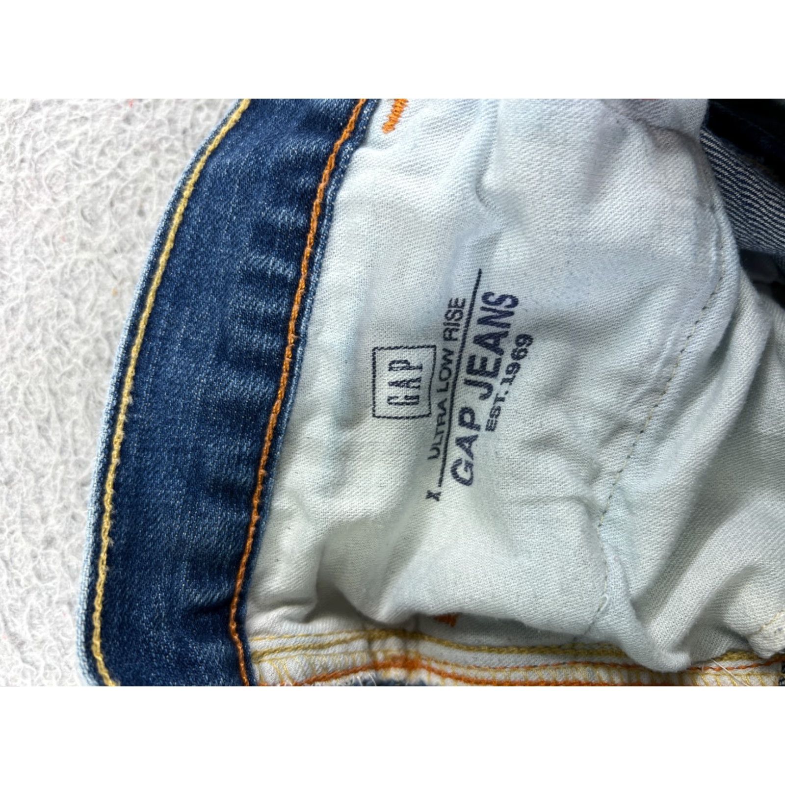 Gap GAP Jeans Women 27 Blue Denim Bootcut Low Rise Distressed Cotton Size 27" / US 4 / IT 40 - 5 Thumbnail