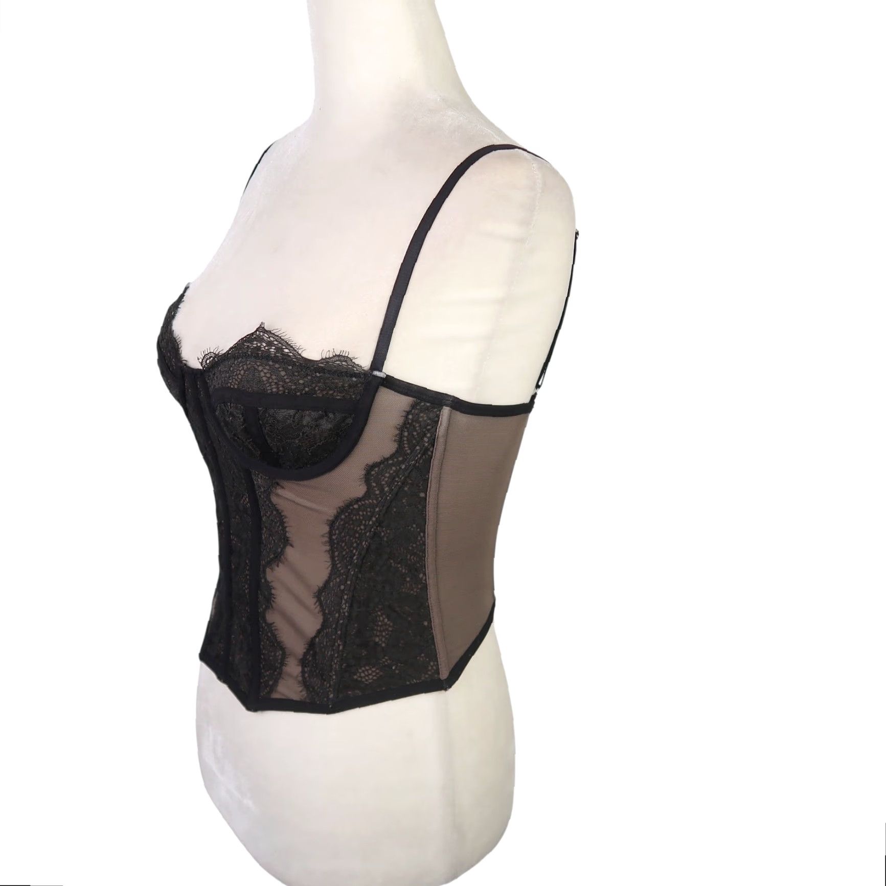 Vintage VINTAGE Out From Under Urban Outfitters Black Lace Corset Bustier Top S Corset Women's Shirt Nuclear? Size S / US 4 / IT 40 - 3 Thumbnail