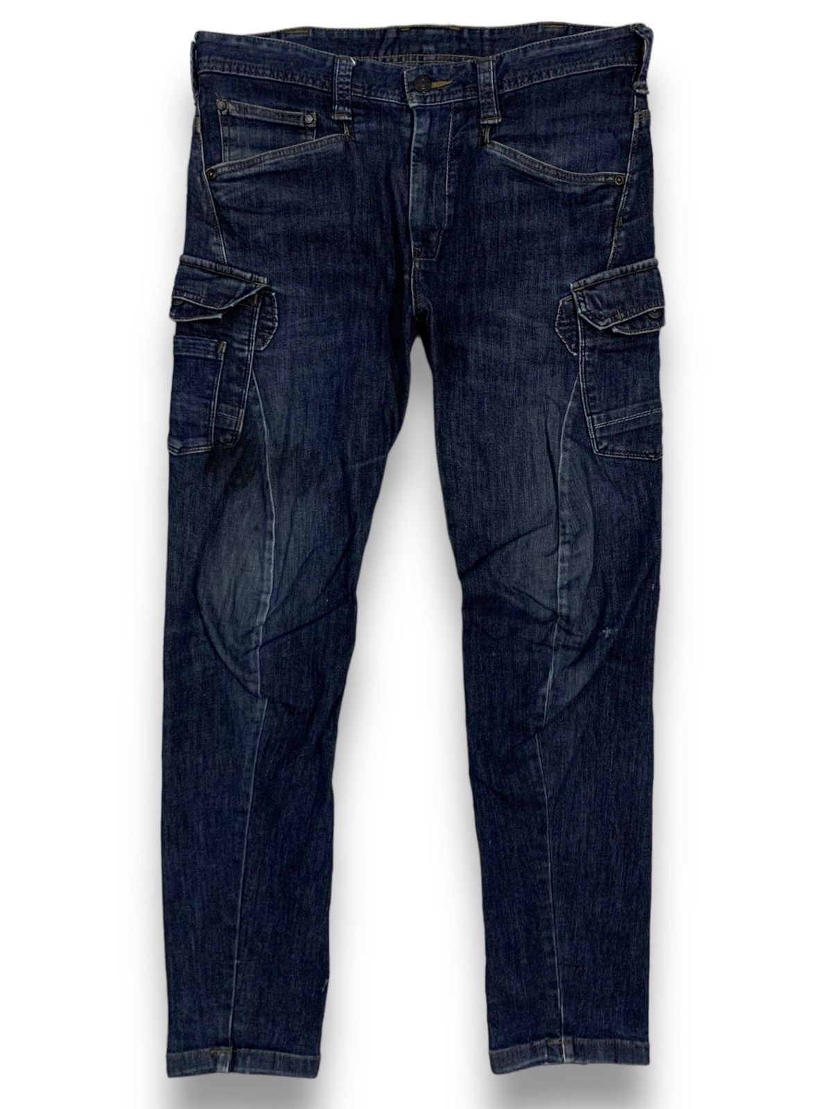 image of Archival Clothing Workwear Multipockets Utility Tactical Jeans in Blue (Size 34)