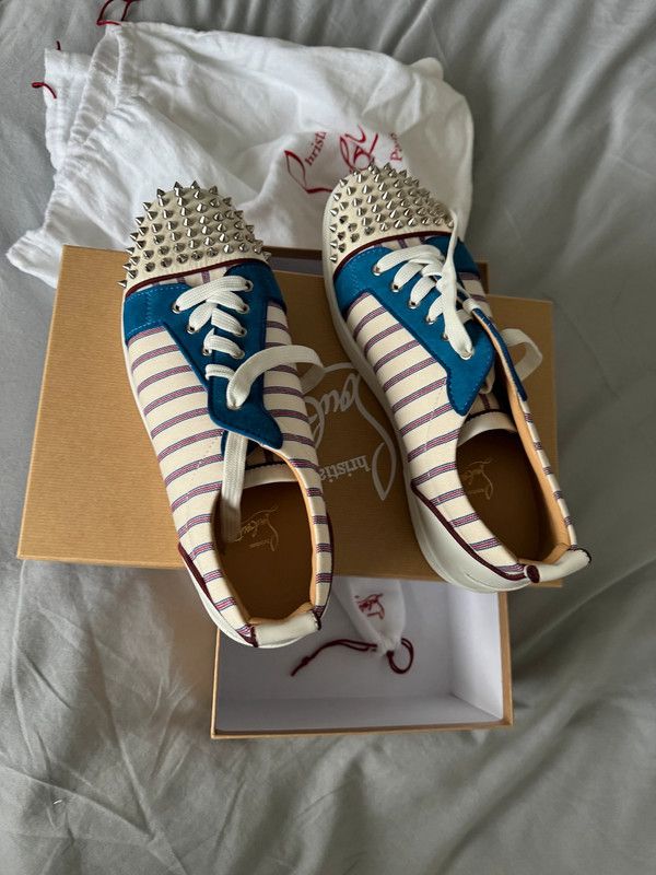 Christian Louboutin Christian Louboutin Blue & White With Red Stripe Size US 12 / EU 45 - 10 Thumbnail