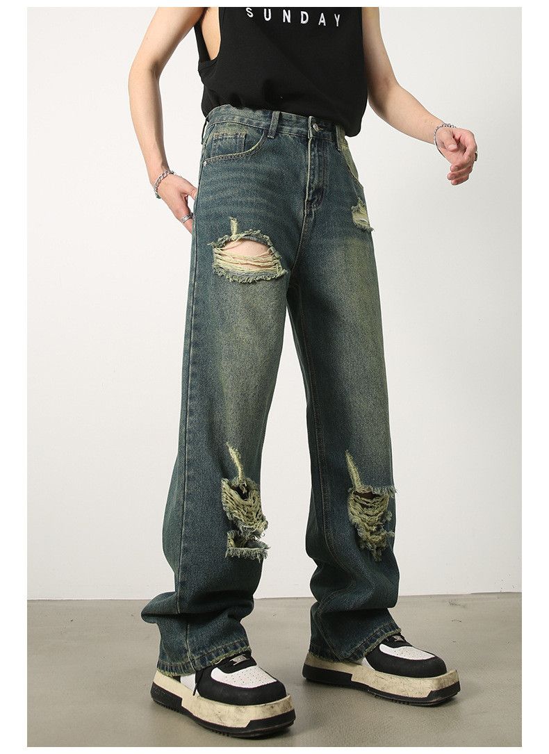 Japanese Brand × Jean Japanese style washed distressed straight-leg jeans Size US 32 / EU 48 - 4 Thumbnail