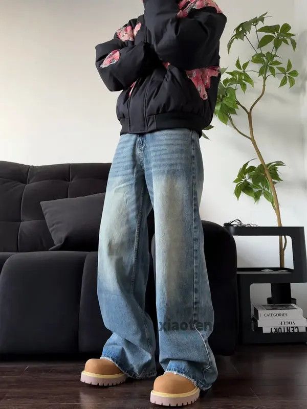 Jean Unisex washed faded cleanfit yuppie loose baggy jeans Size US 33 - 2 Thumbnail