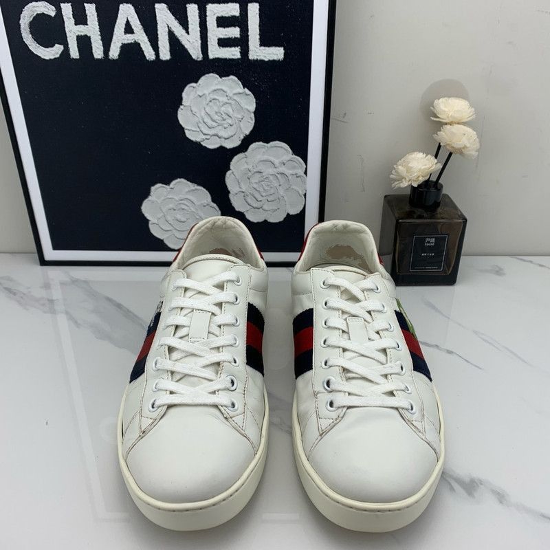 Gucci Gucci Ace Leather Sneakers with Embroidery -2508 Size US 8 / EU 41 - 2 Thumbnail