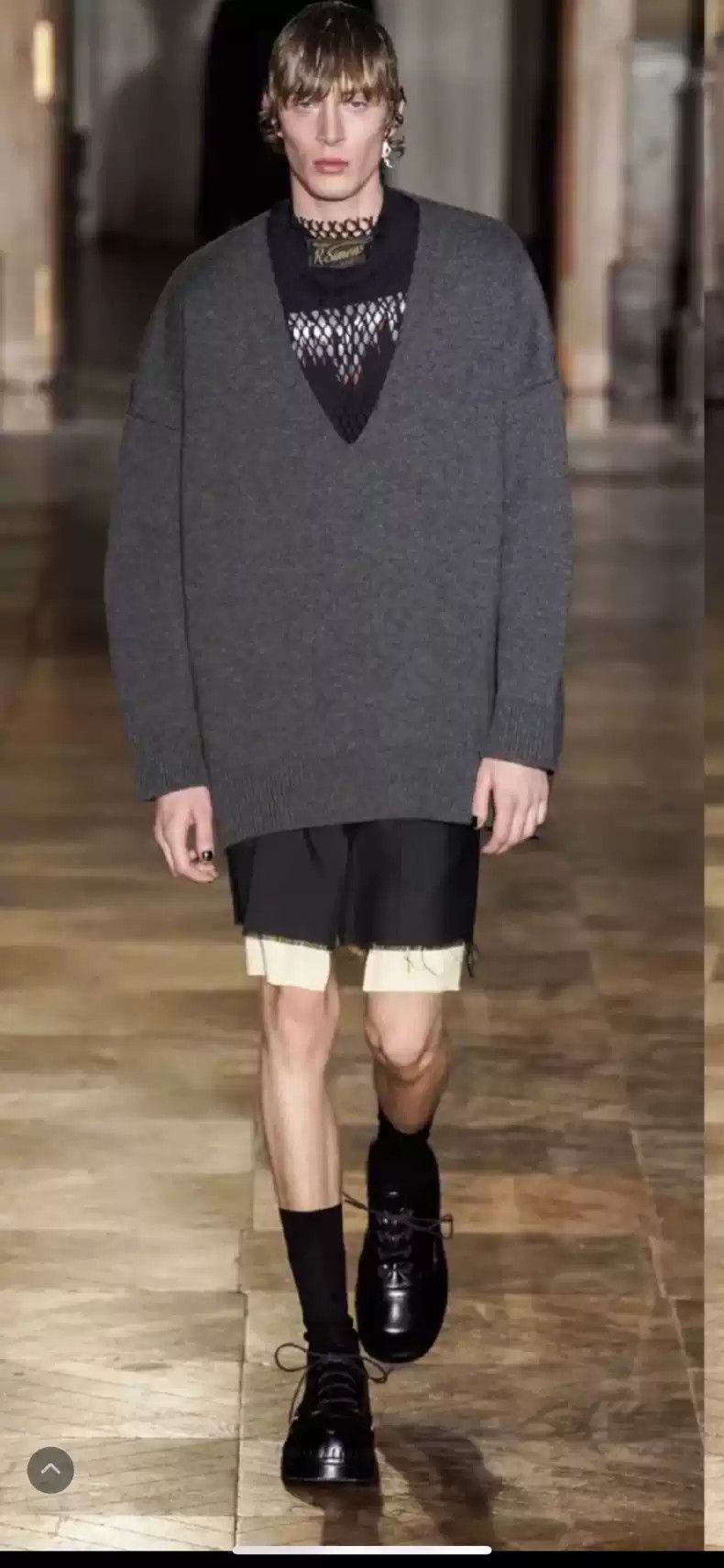 Raf Simons Raf Simon grid V-neck sweater-2505 Size US L / EU 52-54 / 3 - 2 Thumbnail