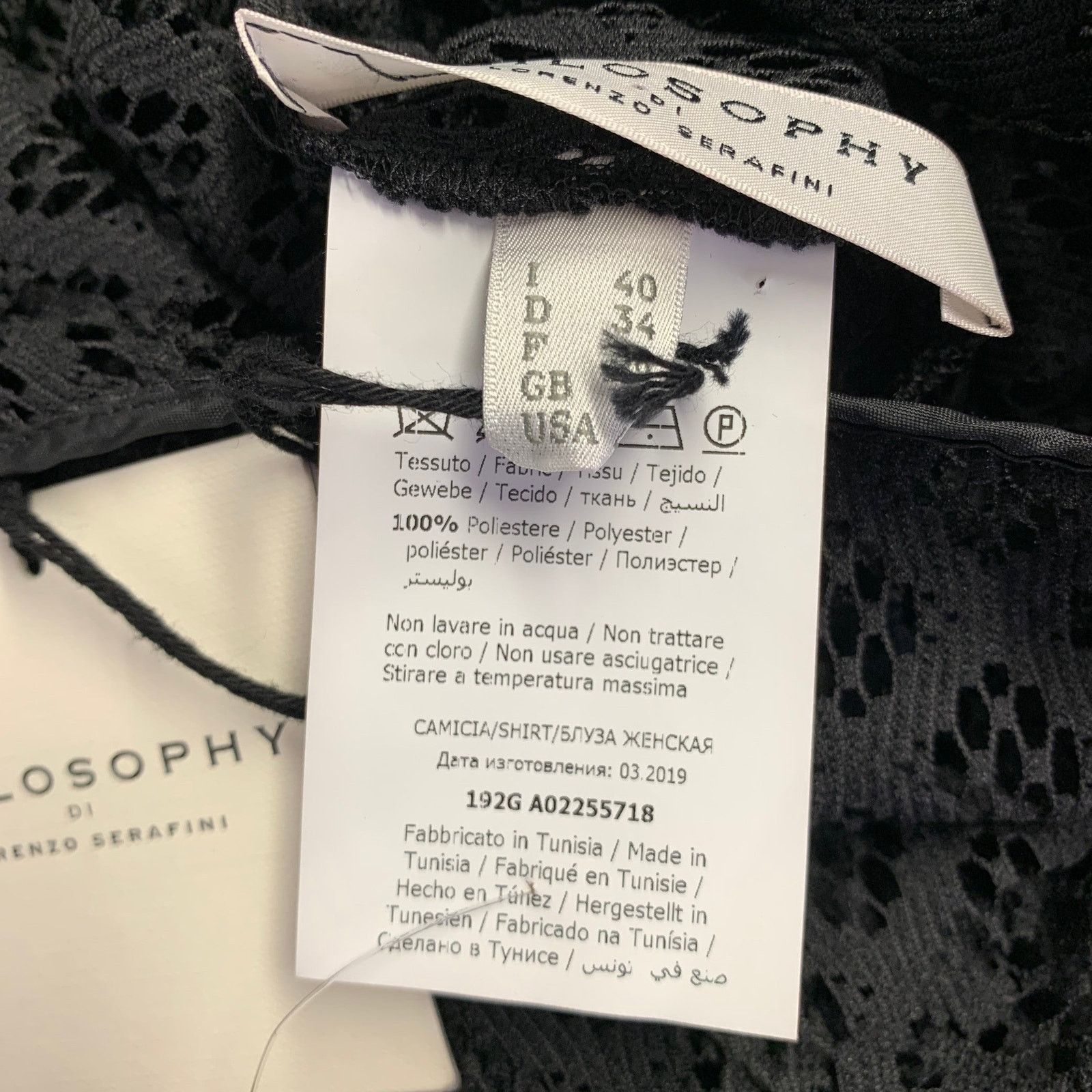 Philosophy di Lorenzo Serafini PHILOSOPHY di LORENZO SERAFINI Black Polyester Mesh Pullover Size S / US 4 / IT 40 - 6 Thumbnail