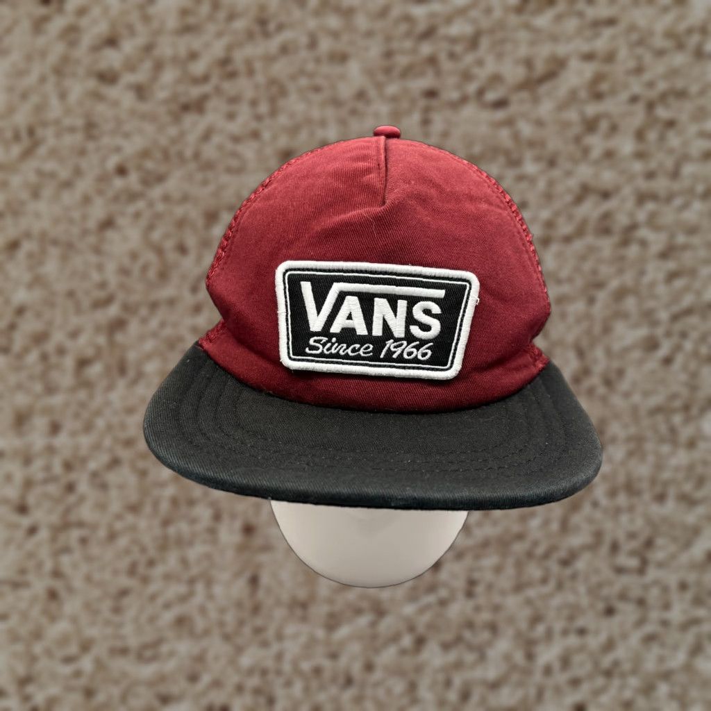 Vans VANS Hat Cap Snap Back Adult Red Black Cotton Polyester Trucker Beach Logo Adjustable Men One Size Size ONE SIZE - 1 Thumbnail