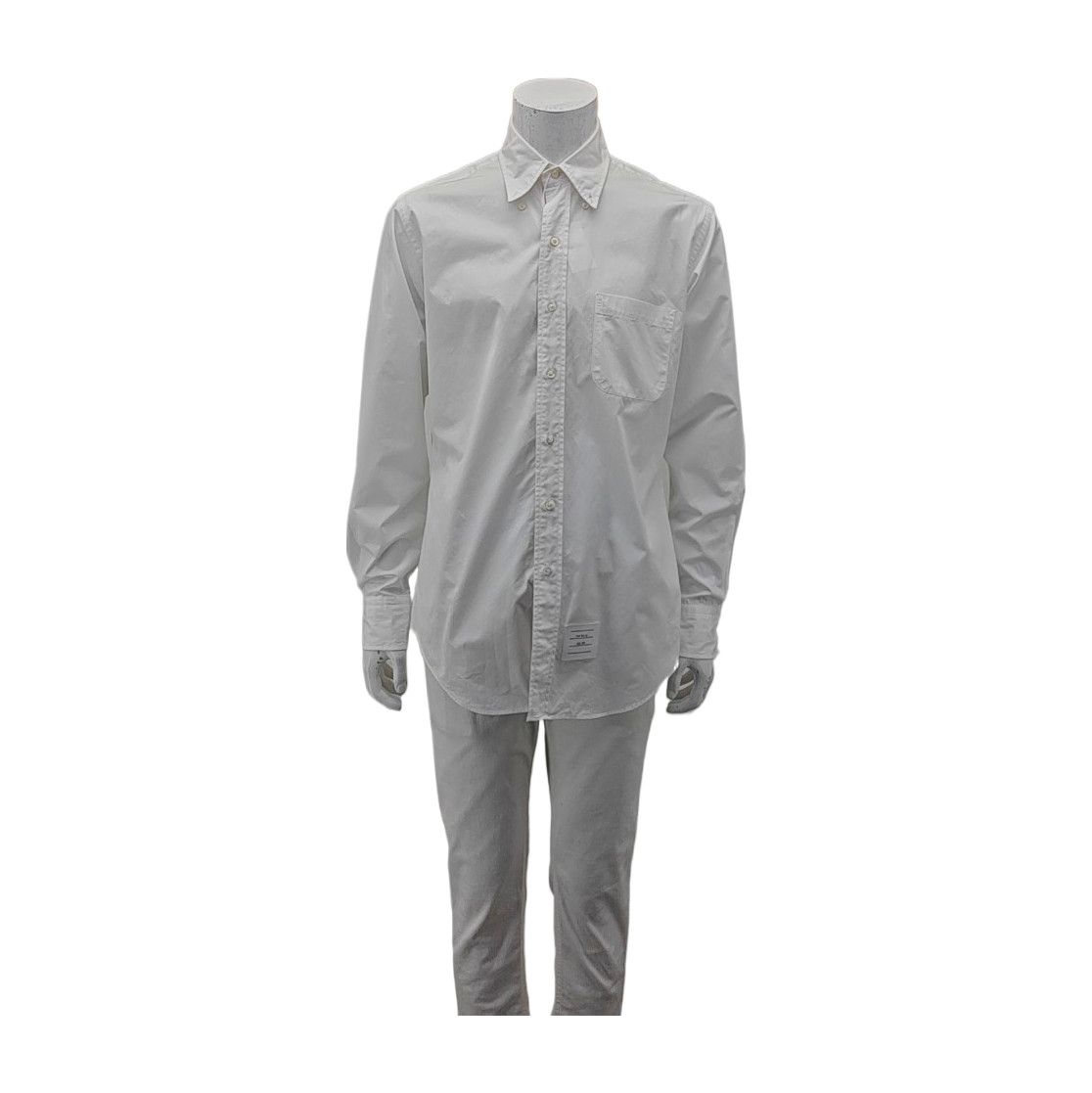 Thom Browne Thom Browne White Cotton Button Down Shirt Size 4 Size US XL / EU 56 / 4 - 1 Thumbnail