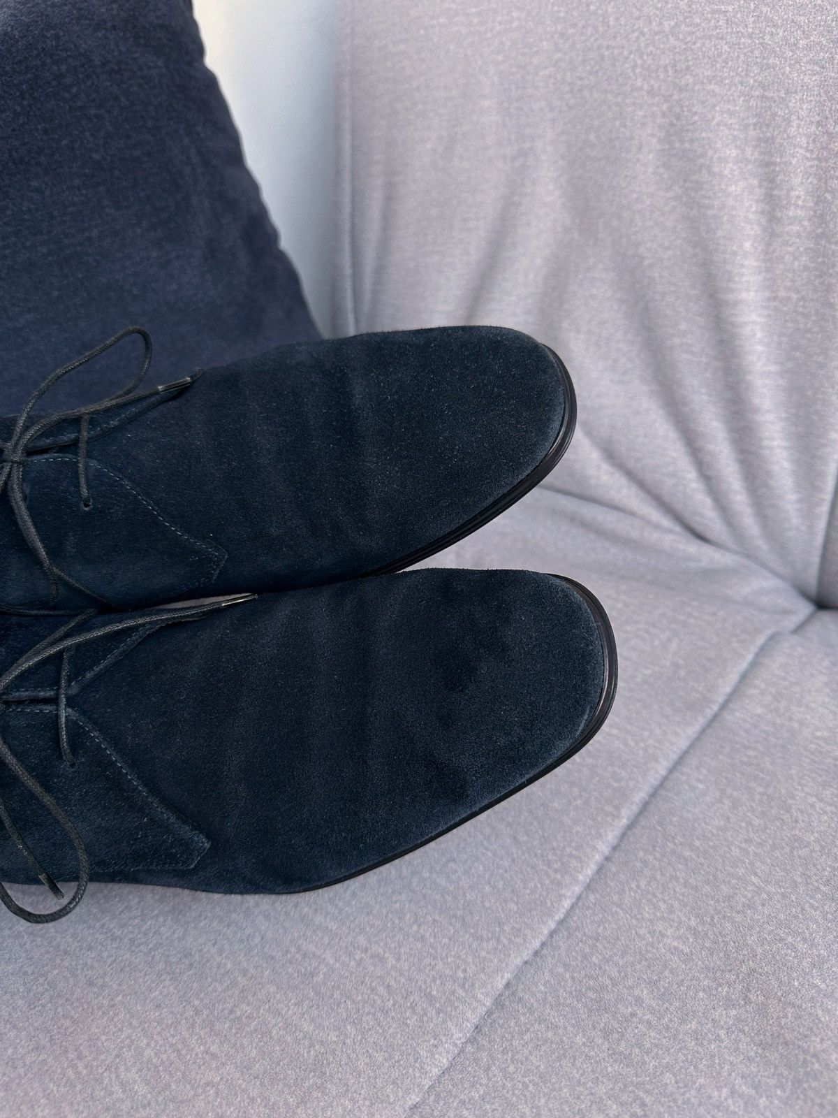 Salvatore Ferragamo Salvatore Ferragamo Dark Blue Suede Shoes Size US 8 / EU 41 - 8 Thumbnail