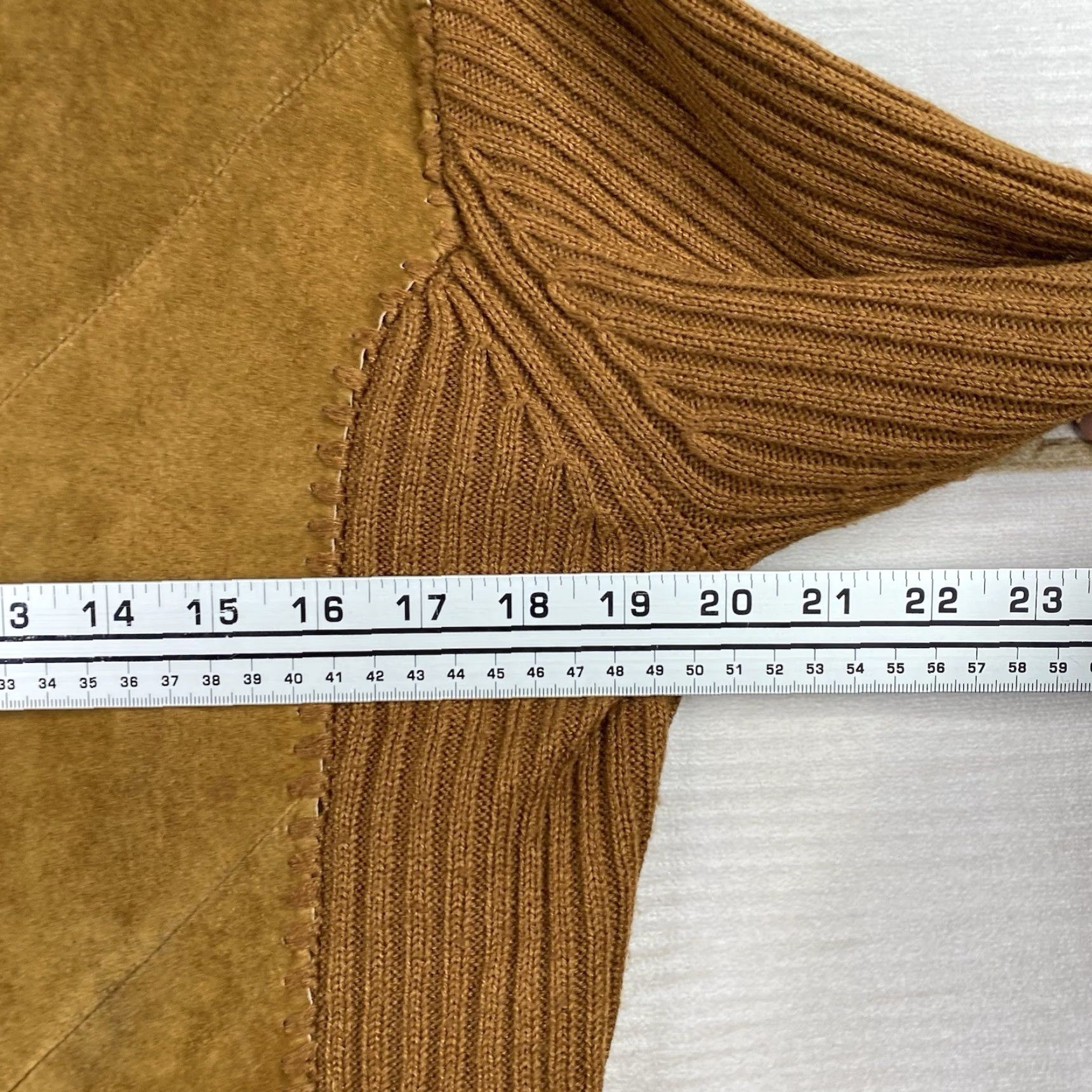 Vintage Designers Originals Zip Cardigan Sweater M Brown Leather Knit 80s /Knit Zipper Slim Women Size M / US 6-8 / IT 42-44 - 7 Thumbnail