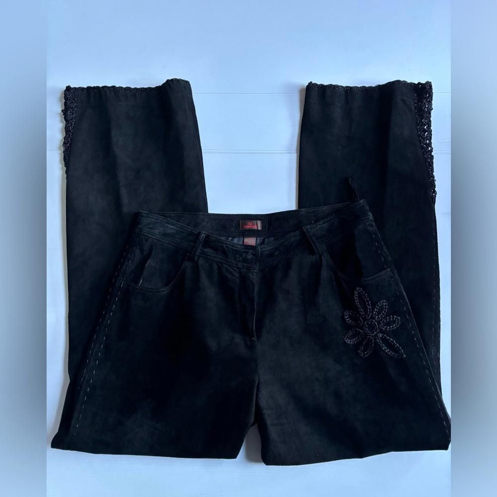 Danier Danier Black Crochet Leather Pants Size 8 Size 30" / US 8 / IT 44 - 1 Thumbnail