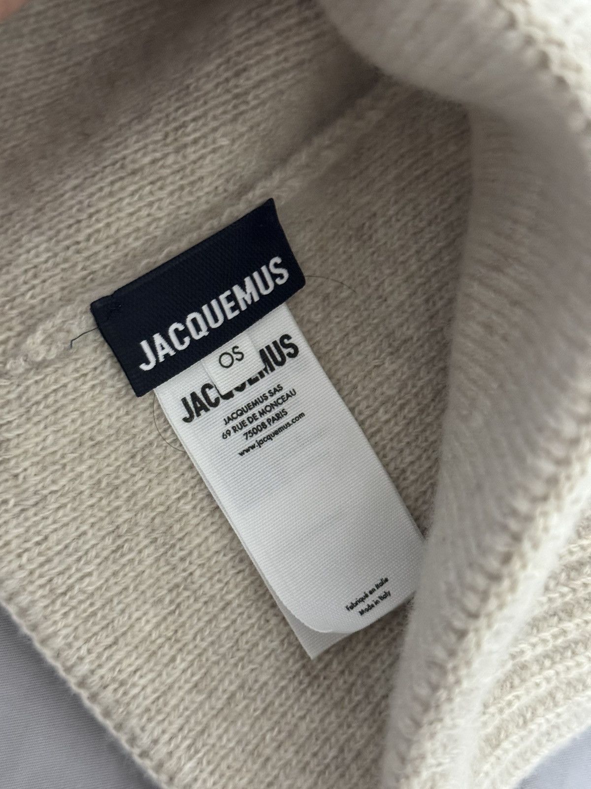 Jacquemus Off White Wool Beanie Size ONE SIZE - 2 Thumbnail