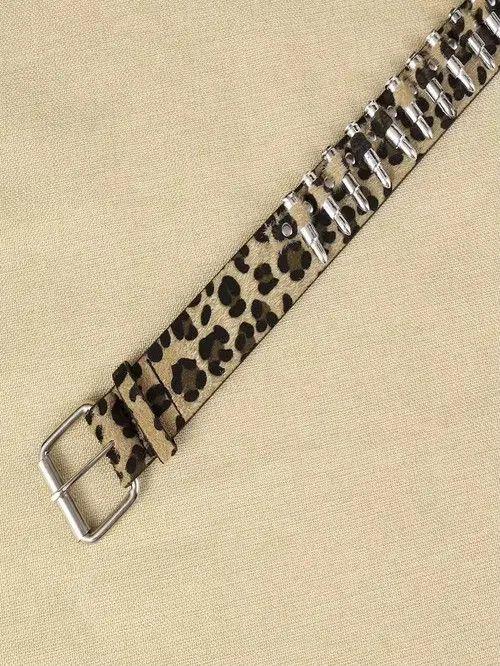 Other 100 cmLeopard print bullet PU Leather belt Size ONE SIZE - 3 Thumbnail