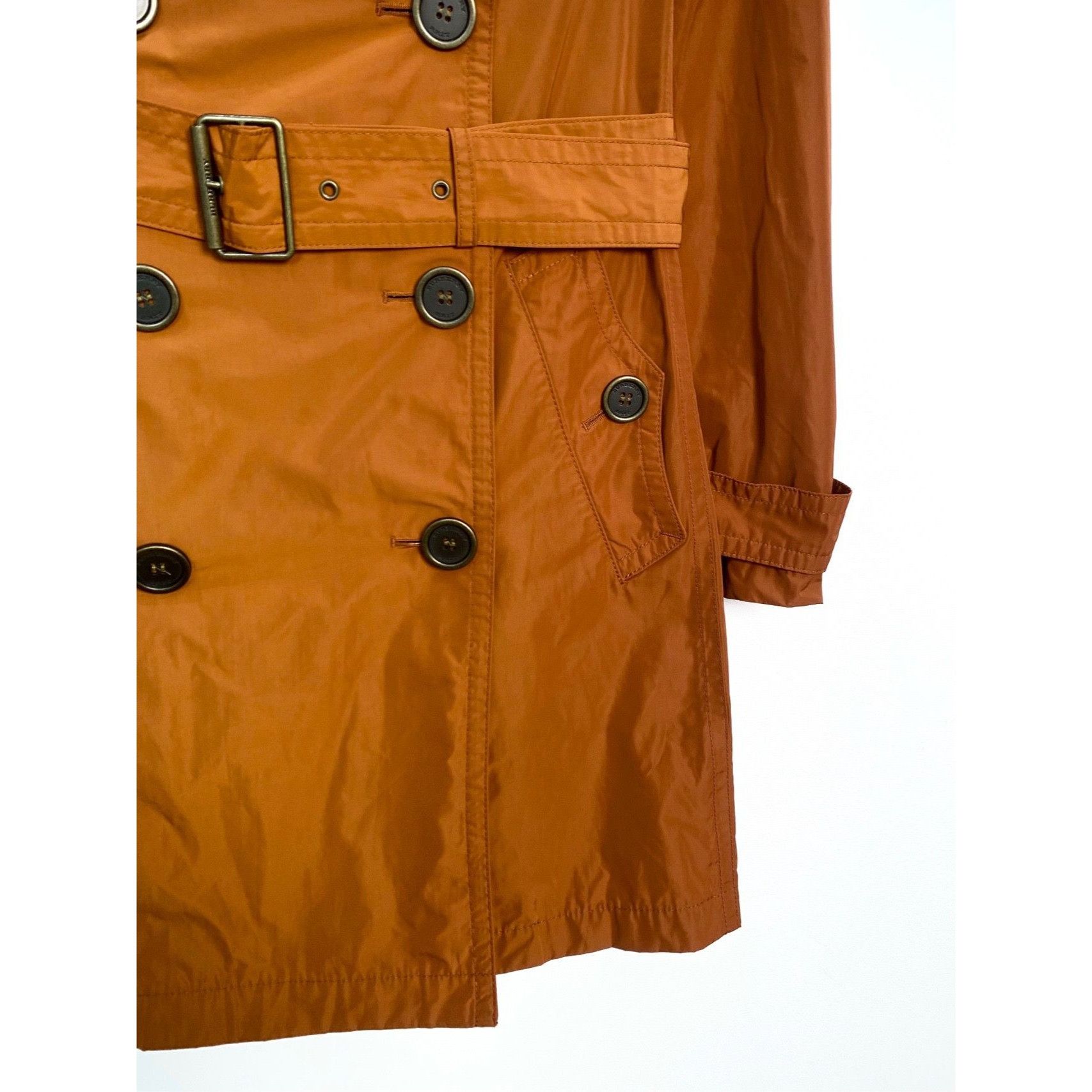 Burberry Burberry Brit Orange Double-Breasted Trench Coat With Belt & Size XS / US 0-2 / IT 36-38 - 4 Thumbnail