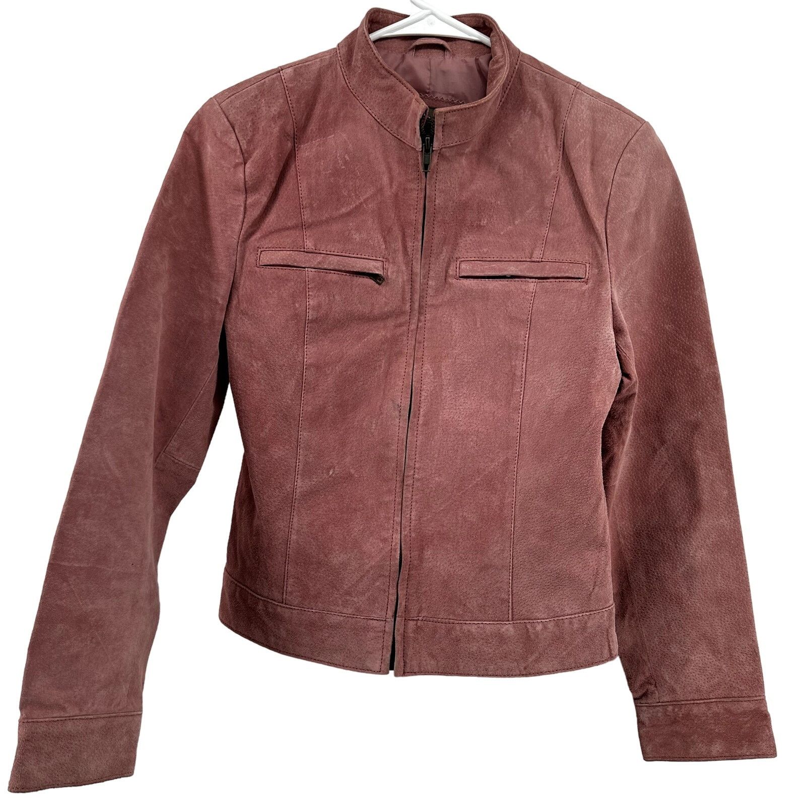 Other John Paul Richard Full Zip Moto Jacket Leather Pockets Pink Size M / US 6-8 / IT 42-44 - 2 Thumbnail