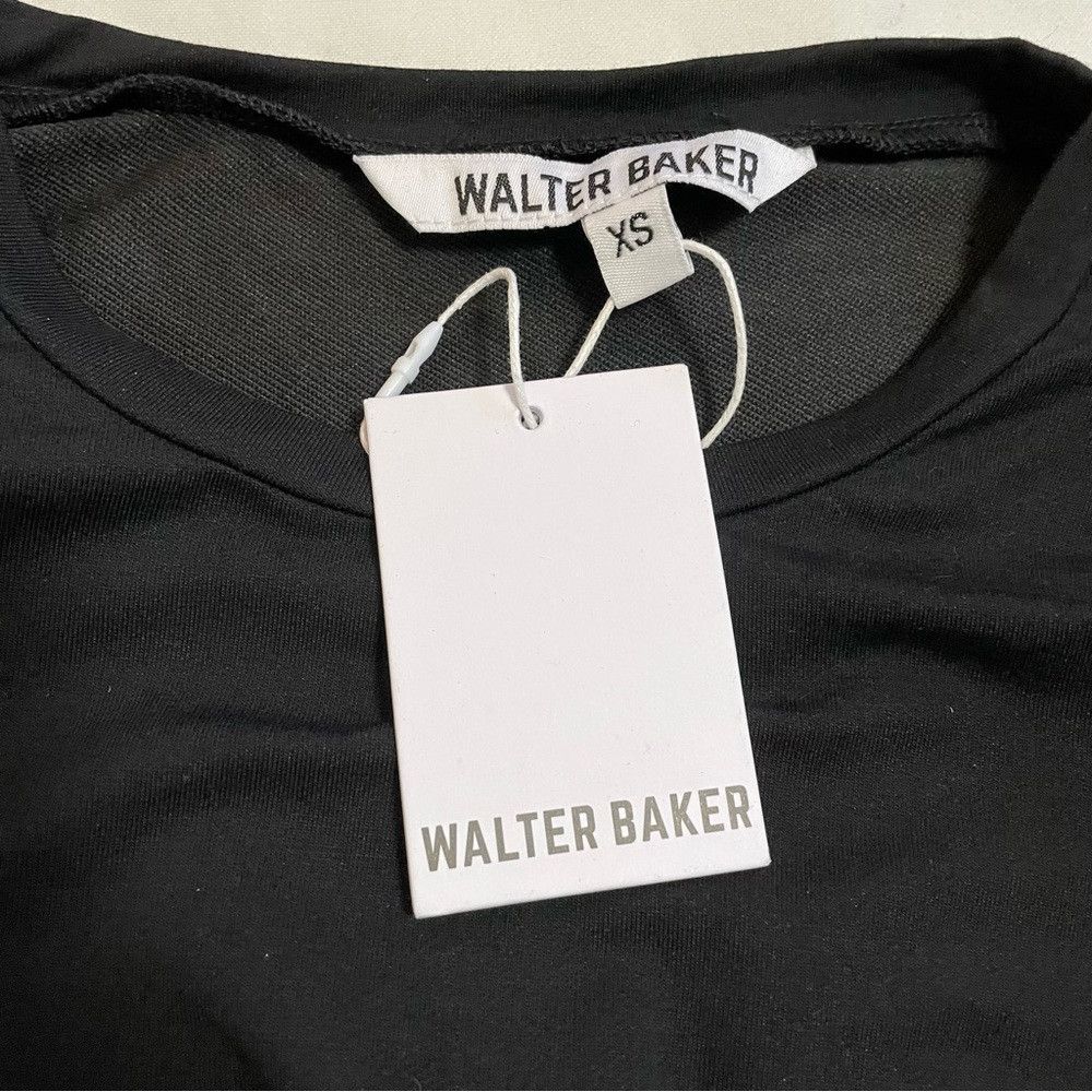 Other NWT New $128 Walter Baker Bethany Padded Shoulder Black Top Size XS / US 0-2 / IT 36-38 - 9 Thumbnail