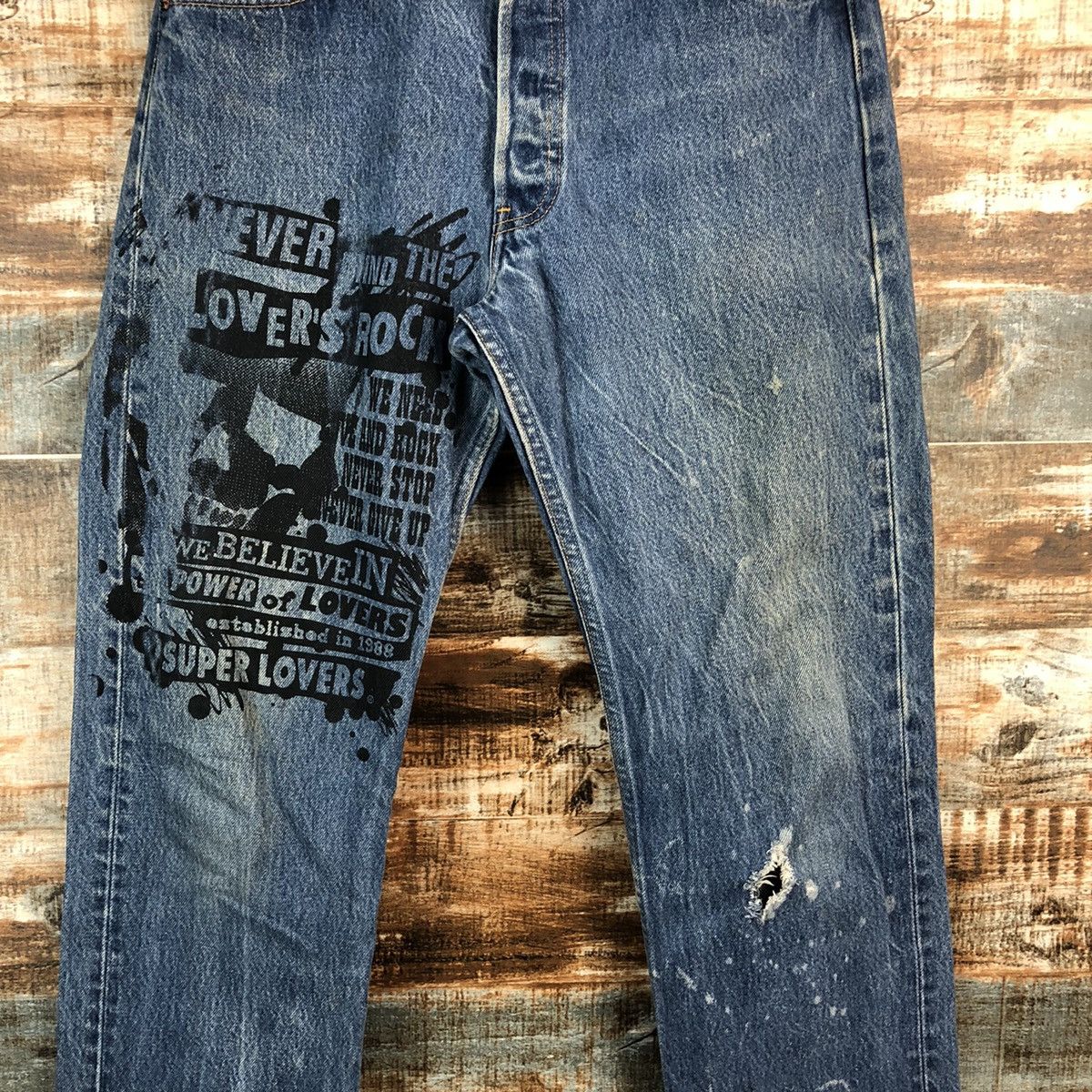 Levi's DL Levis 501 X Wildstyle super Lovers Rock denim #A2620 Size US 31 - 5 Thumbnail