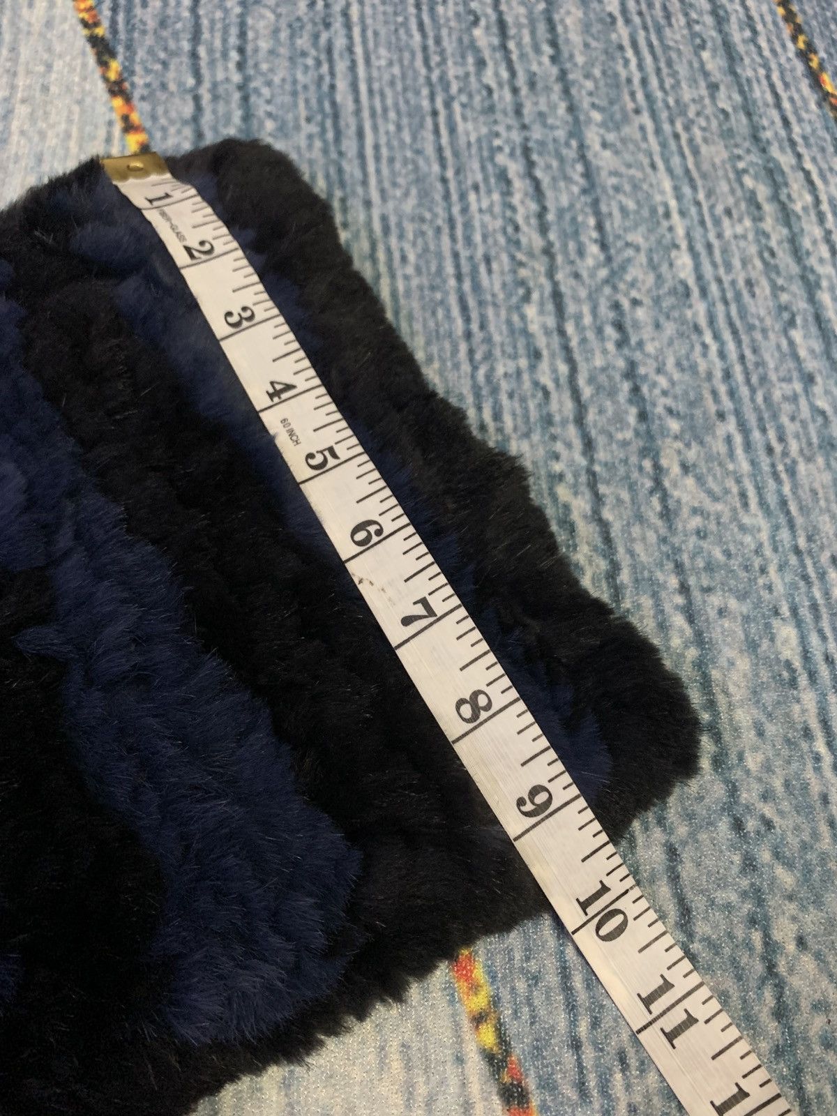 Opening Ceremony OPENING CEREMONY Blue Black Rabbit Fur Mafla Size ONE SIZE - 10 Thumbnail