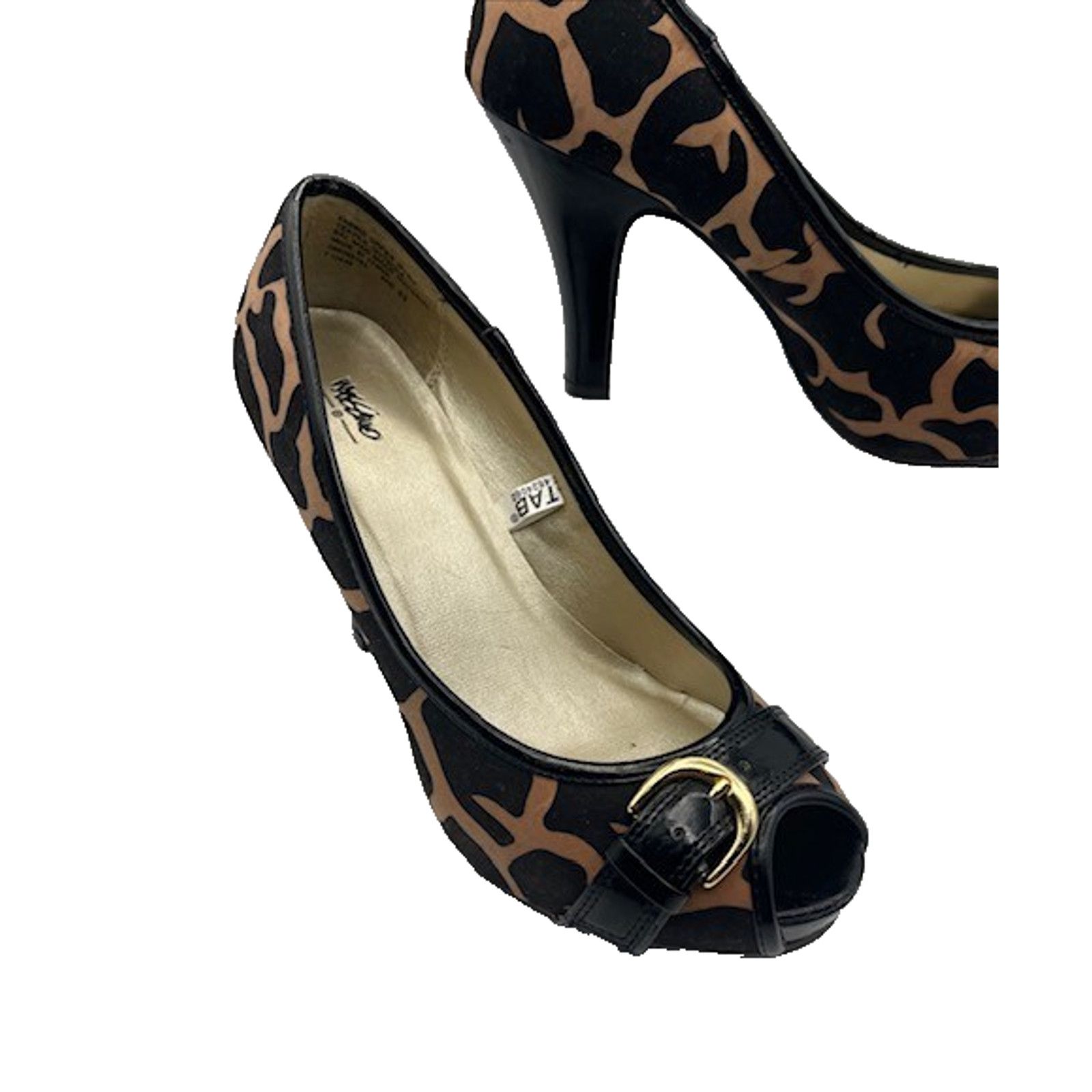 Mossimo Mossimo Leopard Print Heels Peep Toe Buckle Pumps Y2K Size US 8 / IT 38 - 5 Thumbnail