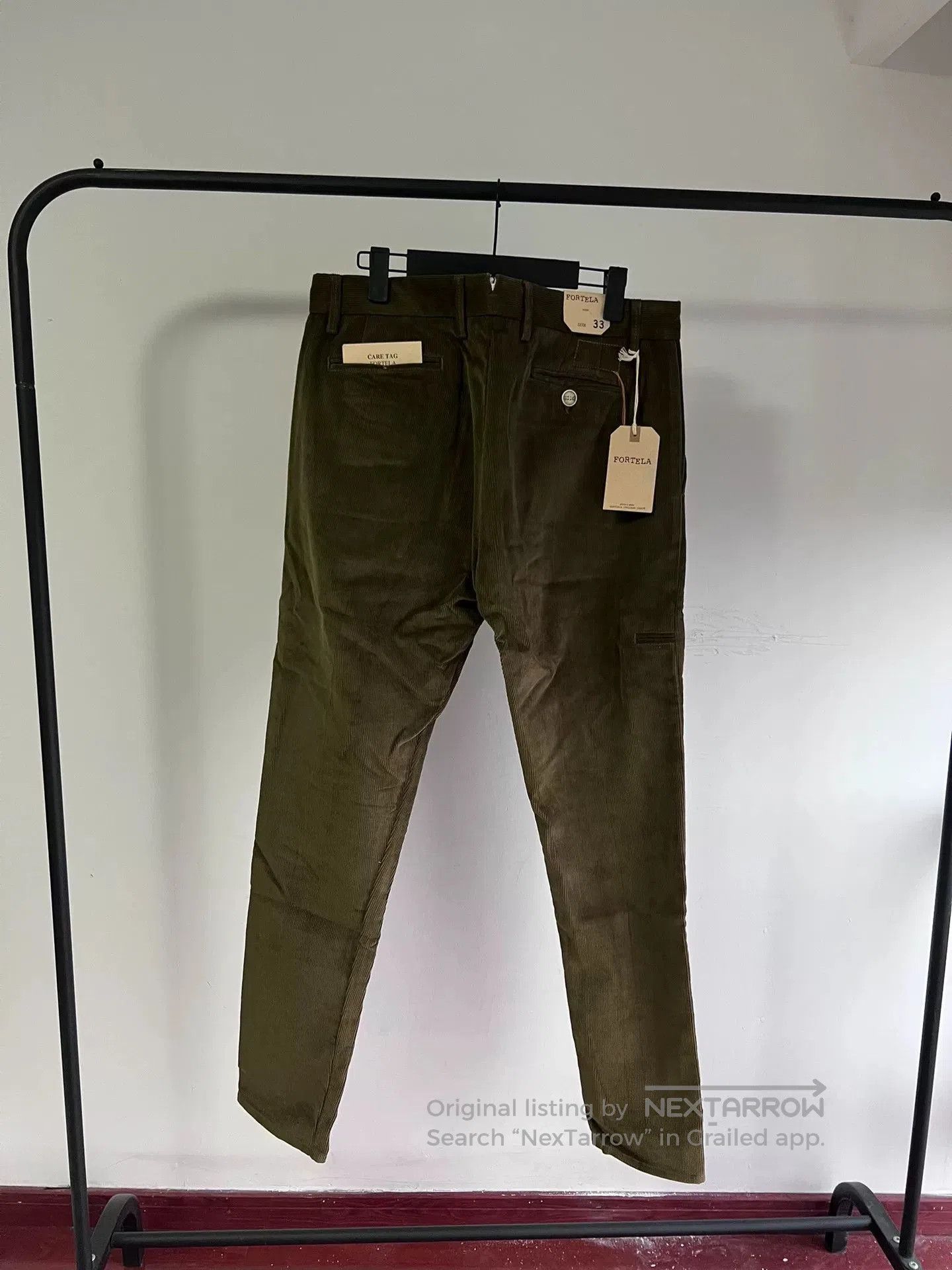 Fortela Fortela Green Corduroy Casual Pants. Size US 33 - 4 Thumbnail