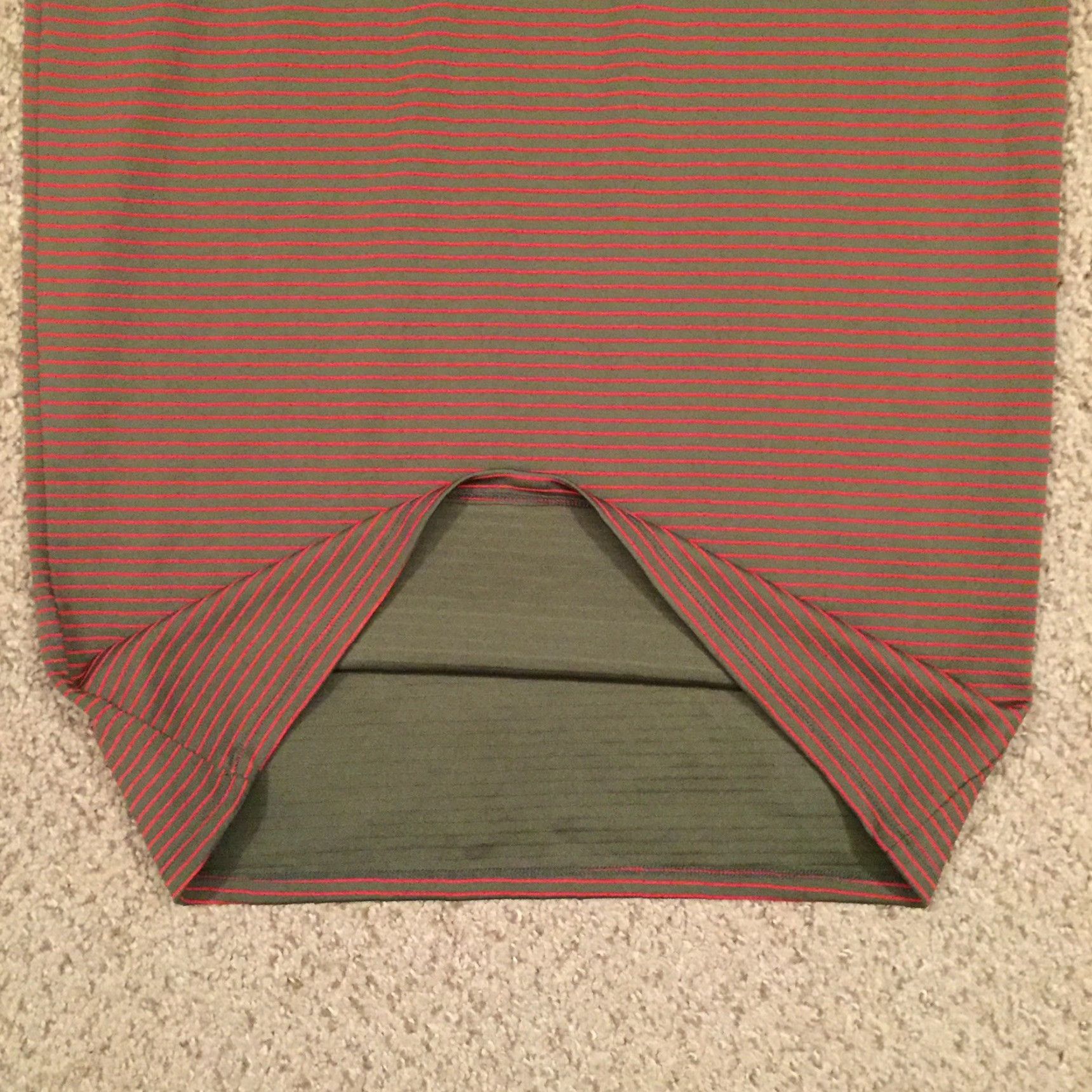 Vintage LuLaRoe Skirt Women L Knee Length Striped Red Gray Unlined Pull On Cassie Size 36" / US 14 / IT 50 - 7 Thumbnail