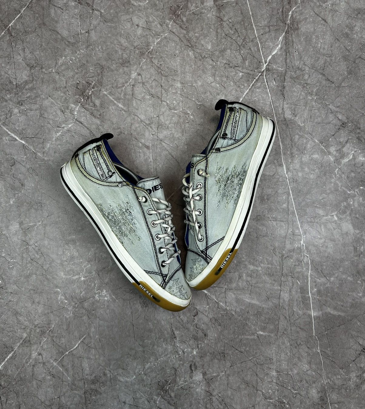 Diesel × Vintage Vintage Diesel industry division Distressed Low Sneakers Y2K Size US 10 / EU 43 - 5 Thumbnail