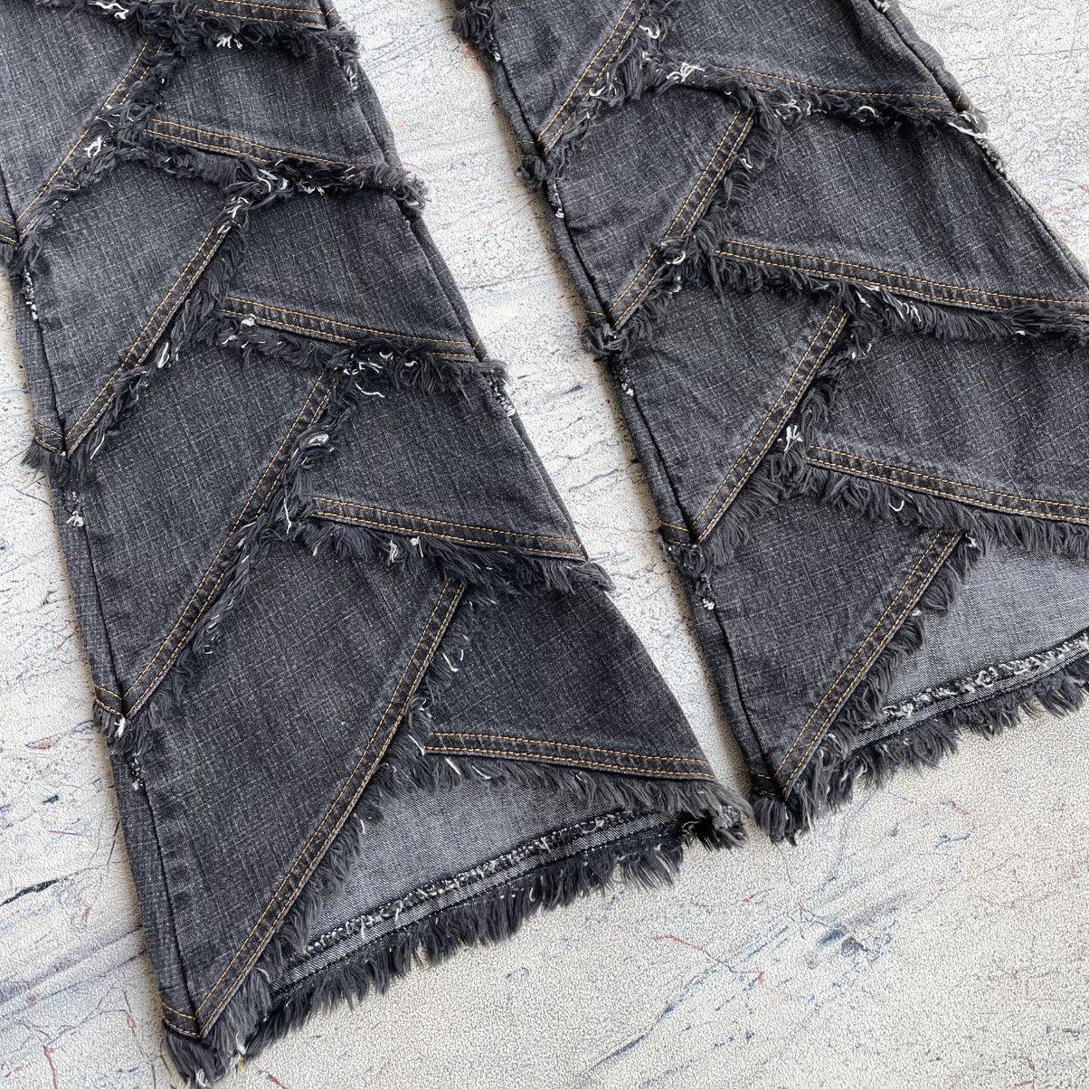 Japanese Brand Vintage Browdwin Destructive Asymmetrical Flared Denim Pants Size US 29 - 5 Thumbnail