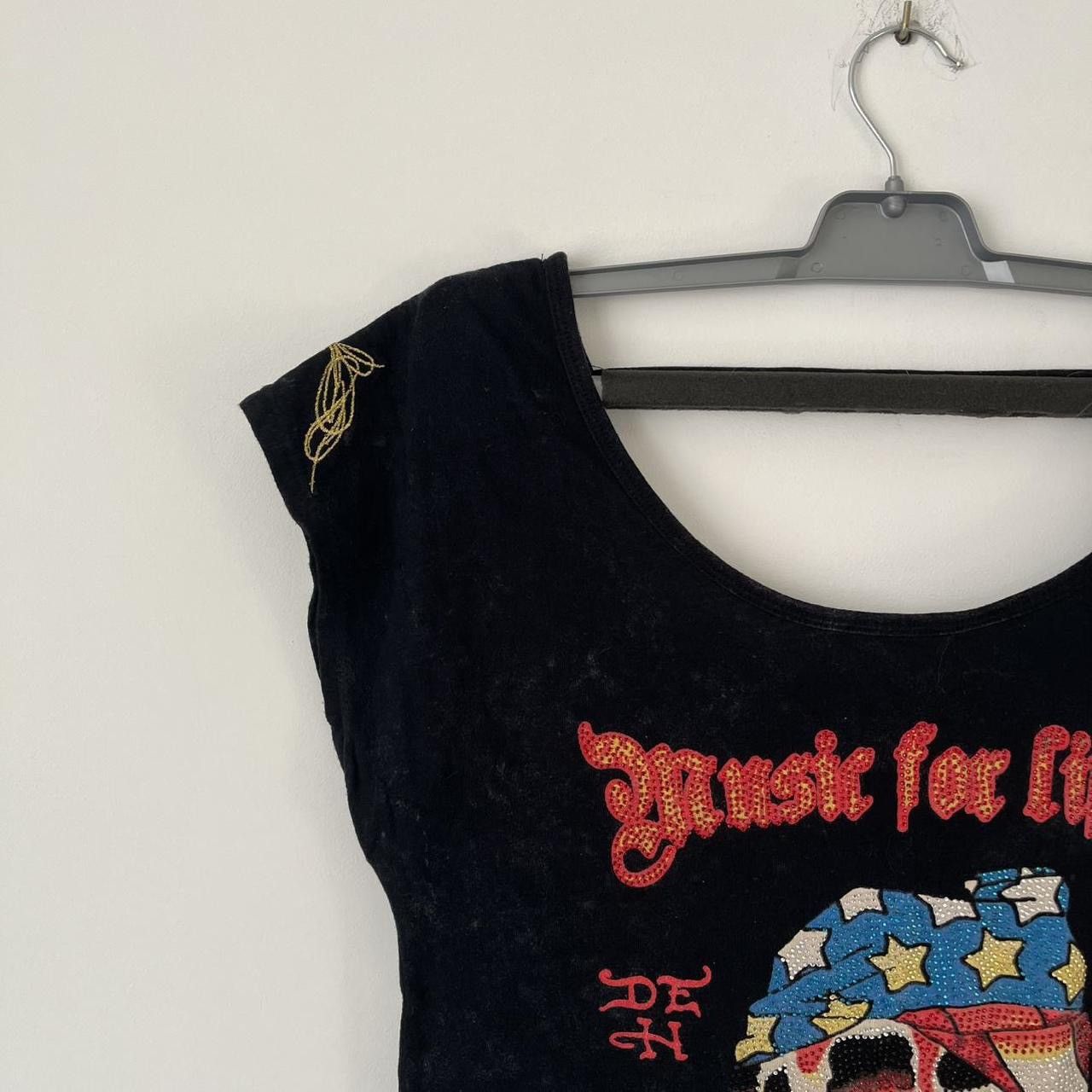 Ed Hardy Ed Hardy Y2K Rhinestone Skull Graphic Baby Tee Size S / US 4 / IT 40 - 3 Thumbnail