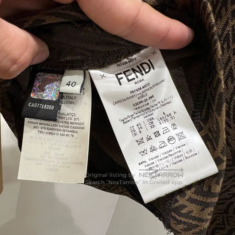 Fendi Fendi Printed Double F Old-Fashioned Short Sleeve Size XS / US 0-2 / IT 36-38 - 4 Thumbnail