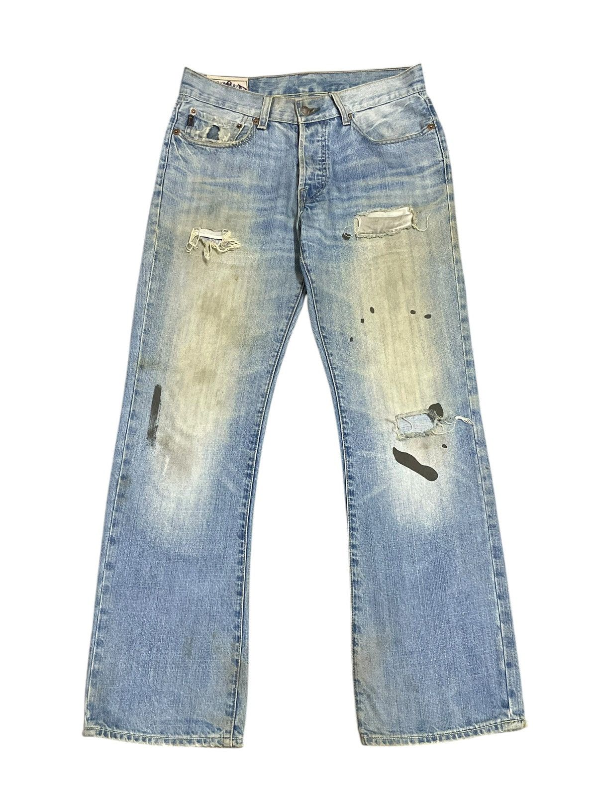 Abercrombie & Fitch Vintage A&F Killburn Low Rise Boot Distressed Paint Mud Wash Size US 30 / EU 46 - 1 Thumbnail